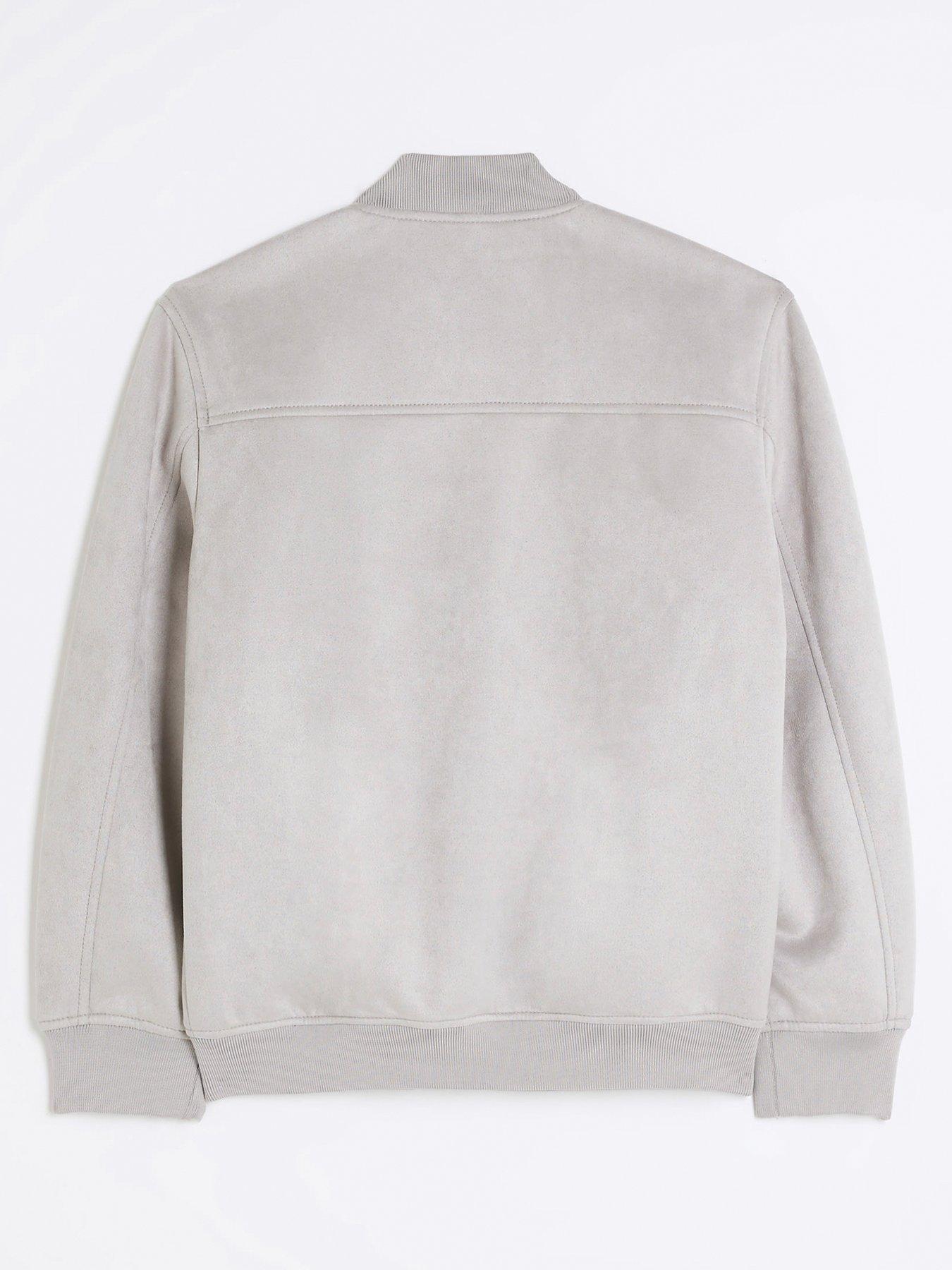 Grey suede clearance jacket river island