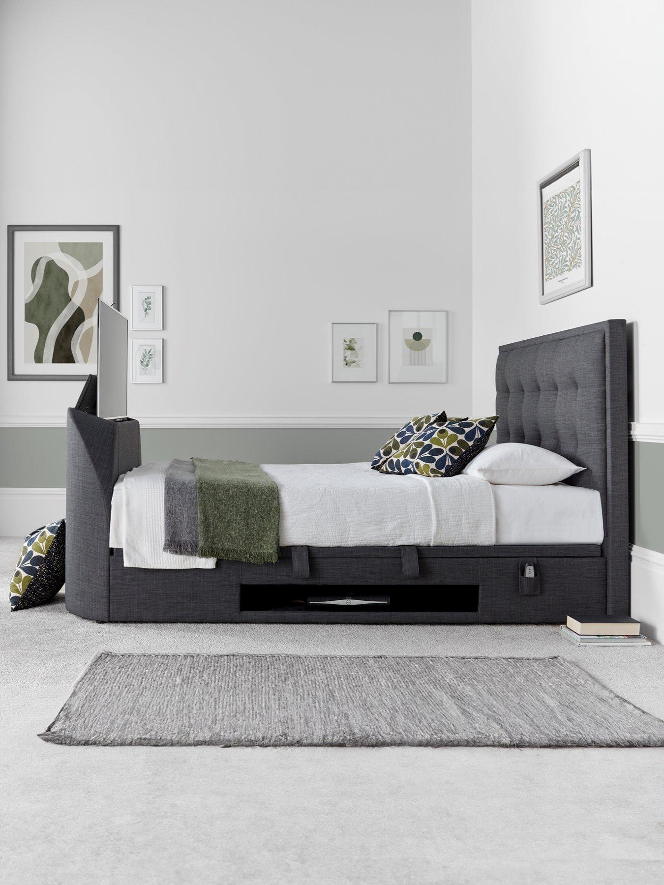 Image of Very Home Lilly TV Side Lift Up Ottoman Storage Bed with Airsprung Mattress Options (Buy  &  SAVE!)