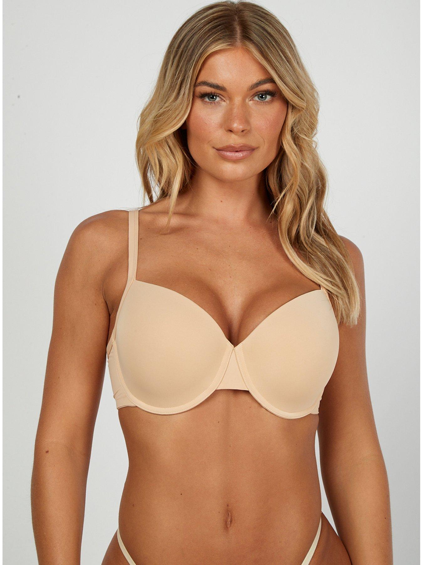 Women's Smoothing Moulded T-Shirt Bra, Nude, 34F 
