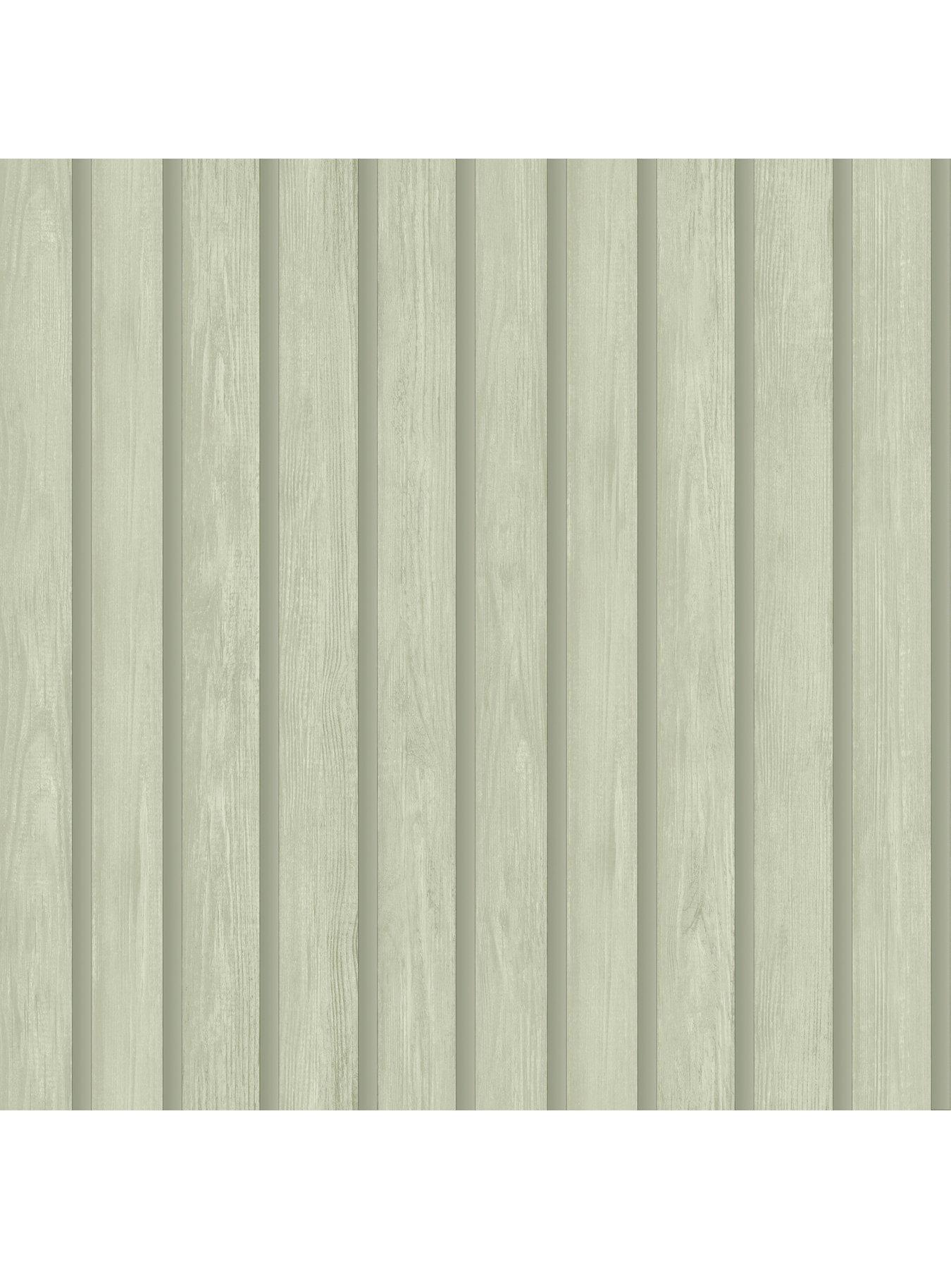 Image 3 of 5 of Holden Decor Wood Slat Wallpaper - Soft Green
