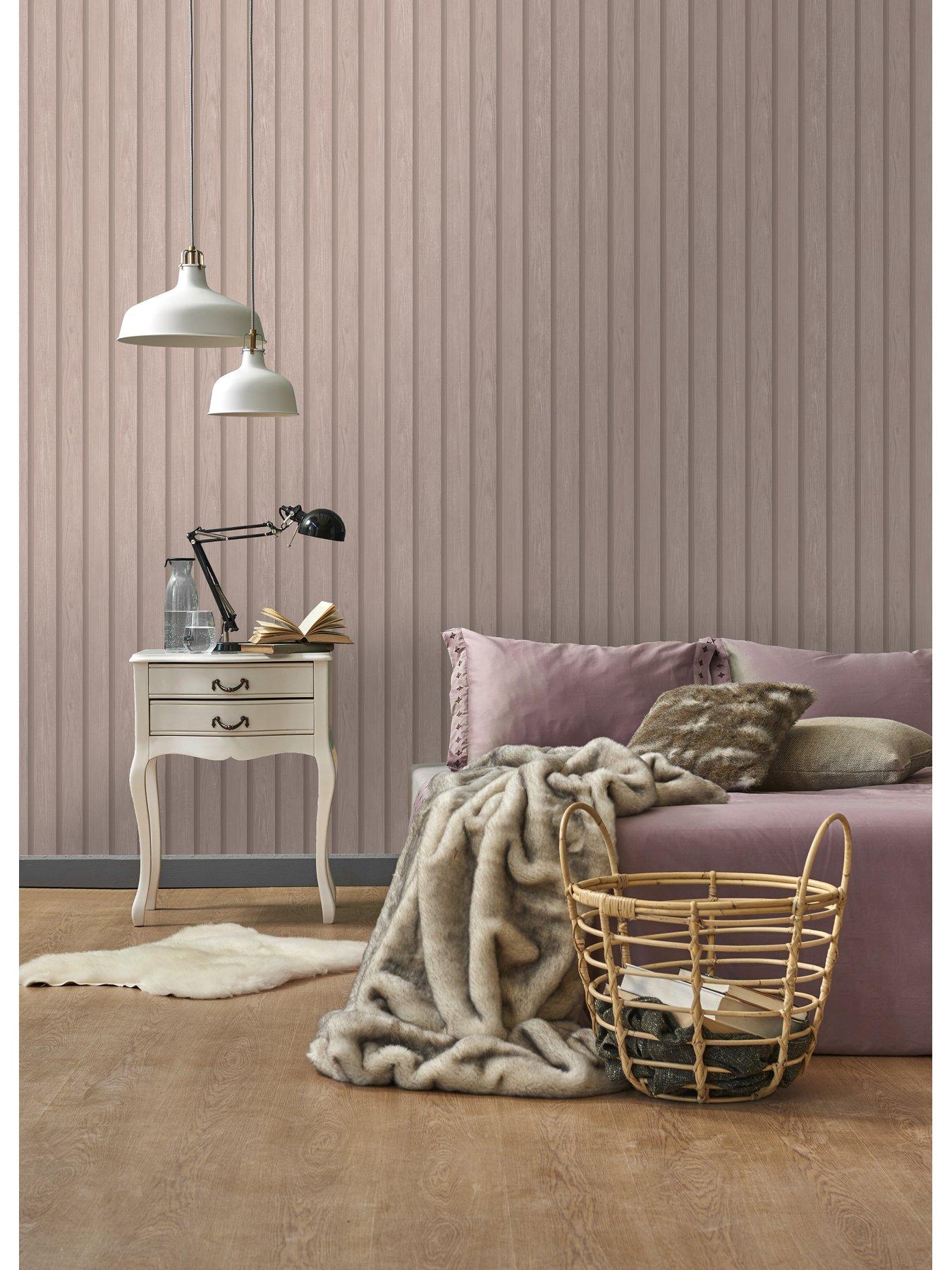 Image 4 of 5 of Holden Decor Wood Slat Wallpaper - Pink