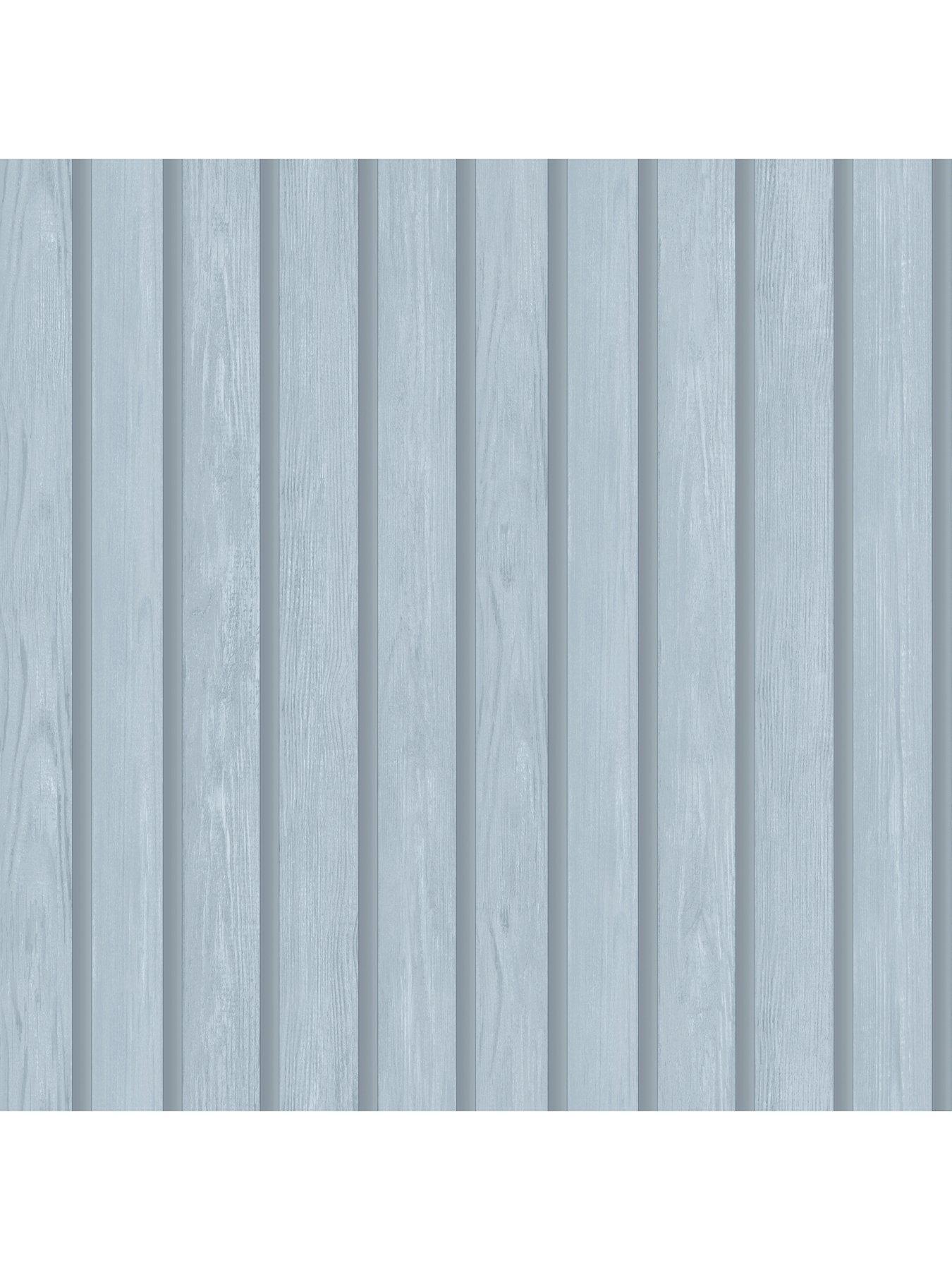 Image 2 of 5 of Holden Decor Wood Slat Wallpaper - Blue