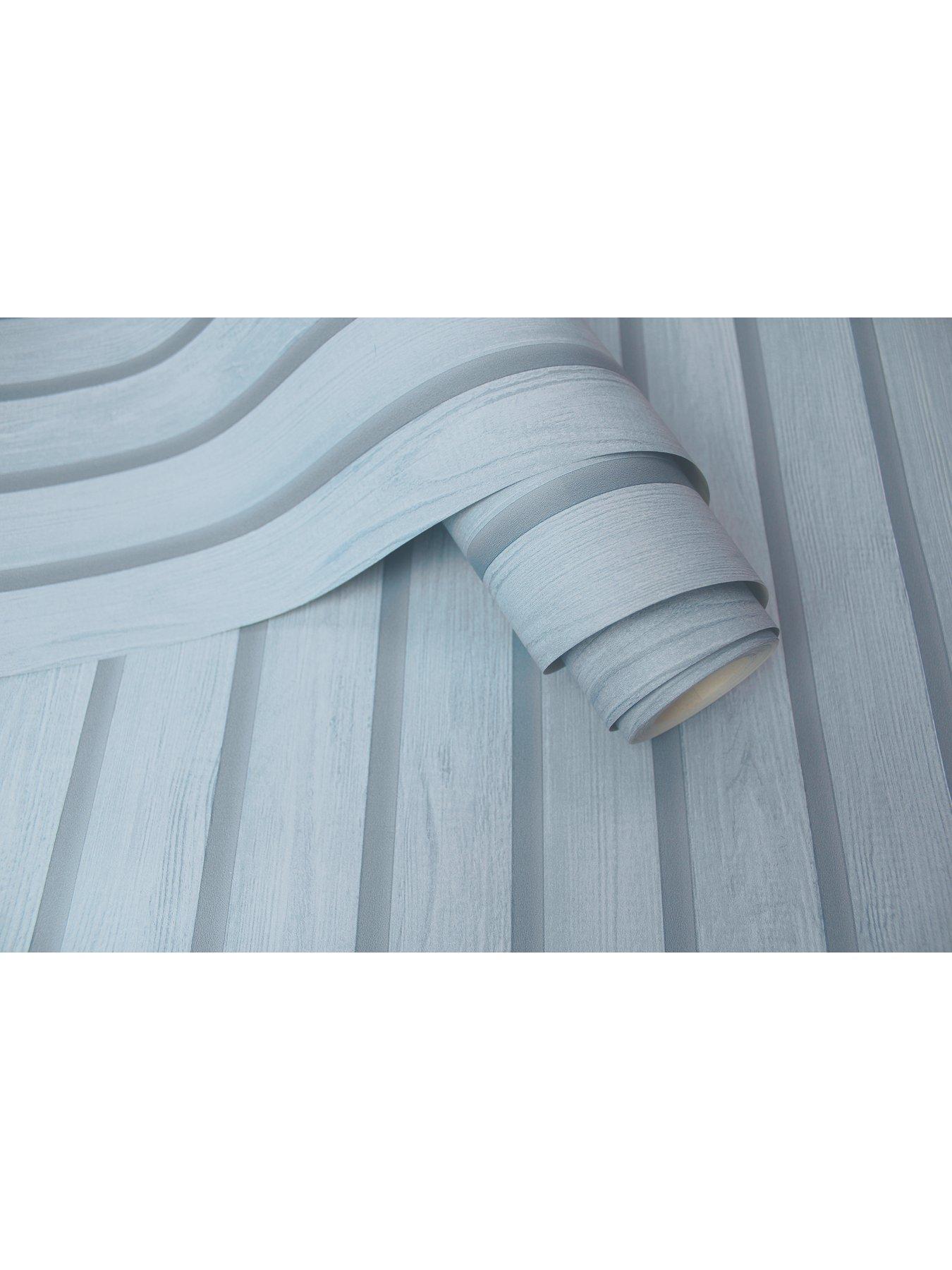 Image 5 of 5 of Holden Decor Wood Slat Wallpaper - Blue