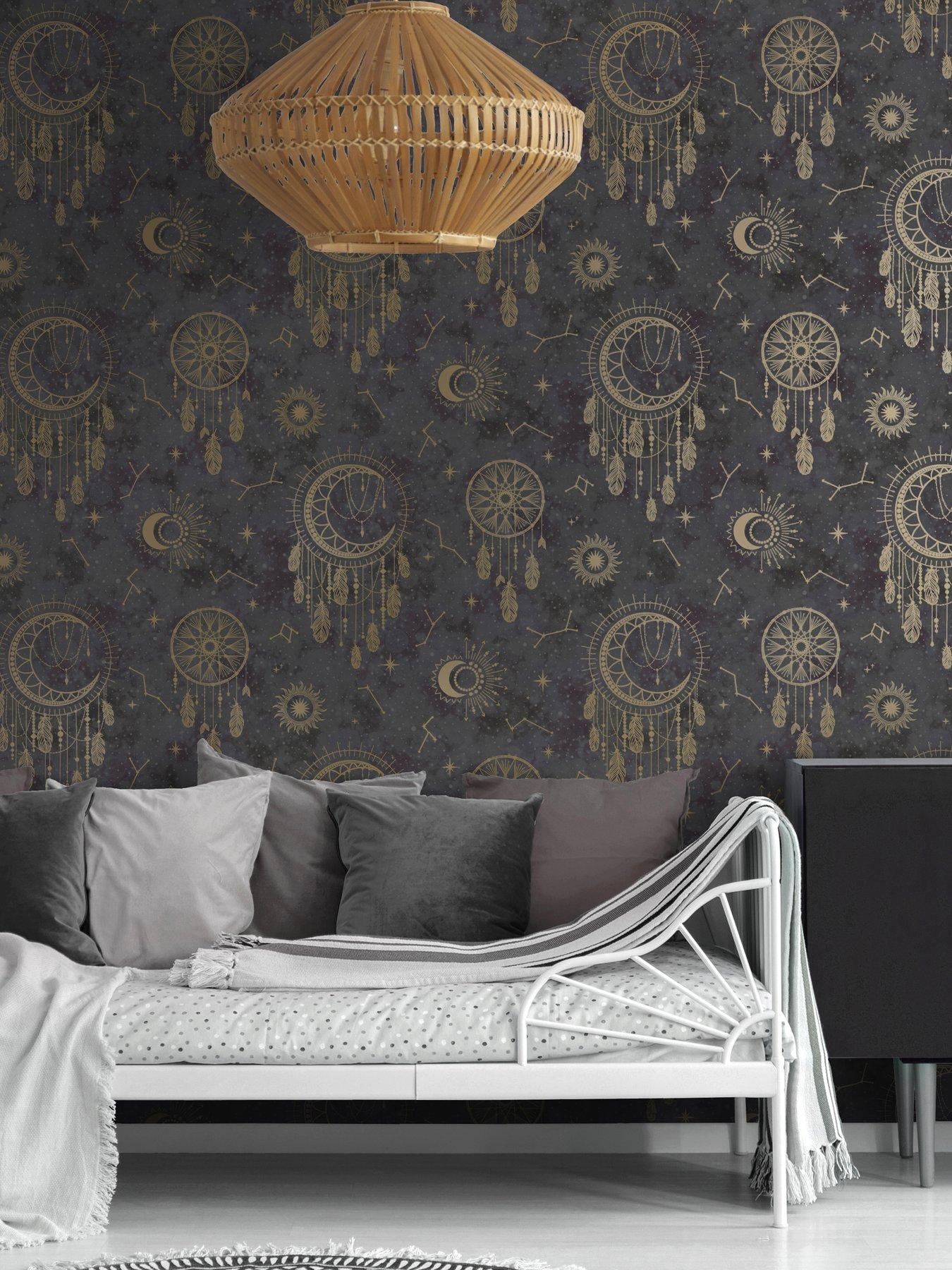 Image 1 of 5 of Holden Decor Dreamcatcher Wallpaper - Black/gold