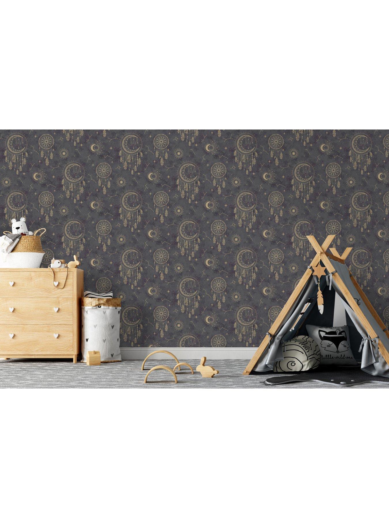 Image 3 of 5 of Holden Decor Dreamcatcher Wallpaper - Black/gold