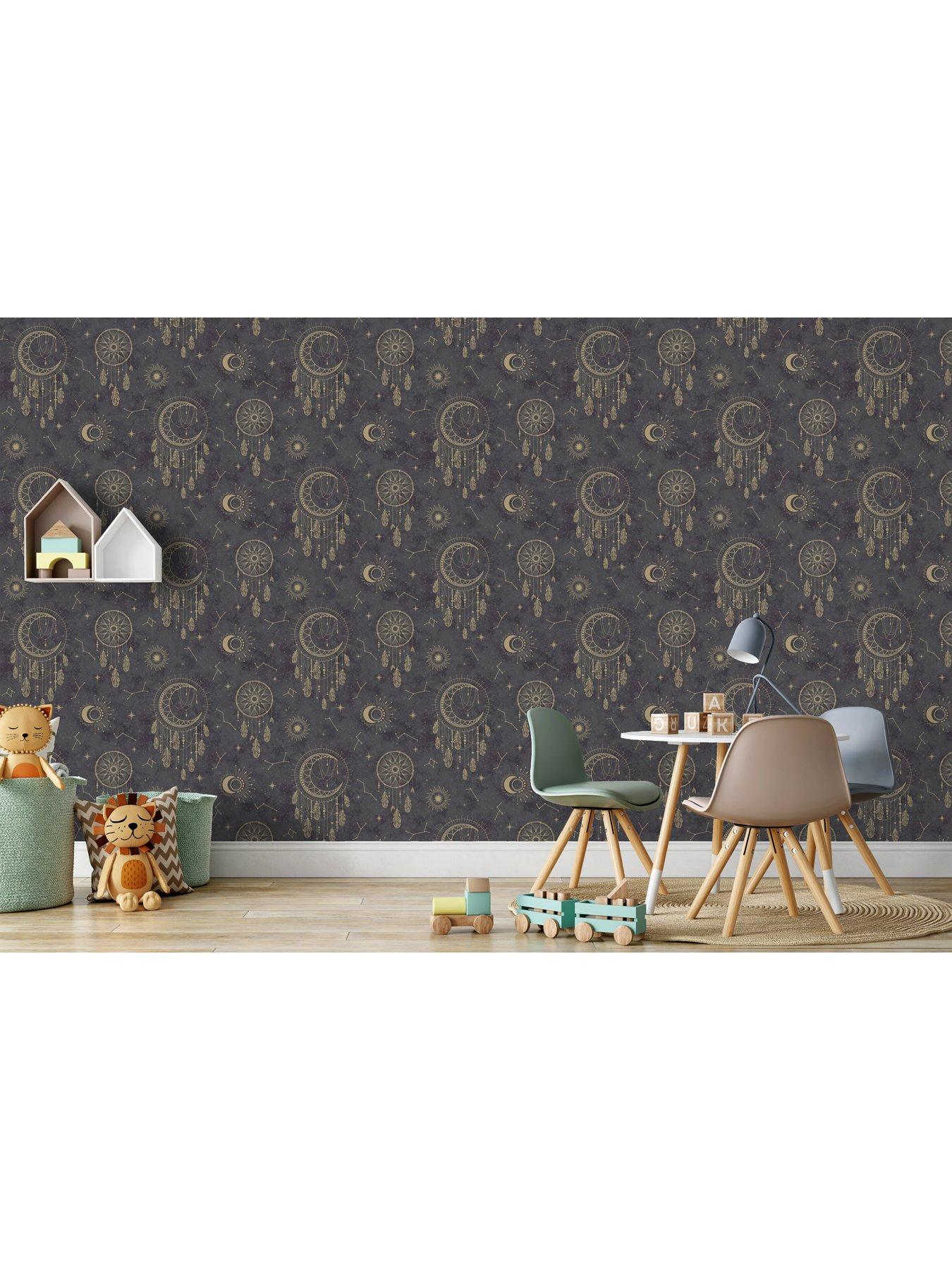 Image 4 of 5 of Holden Decor Dreamcatcher Wallpaper - Black/gold
