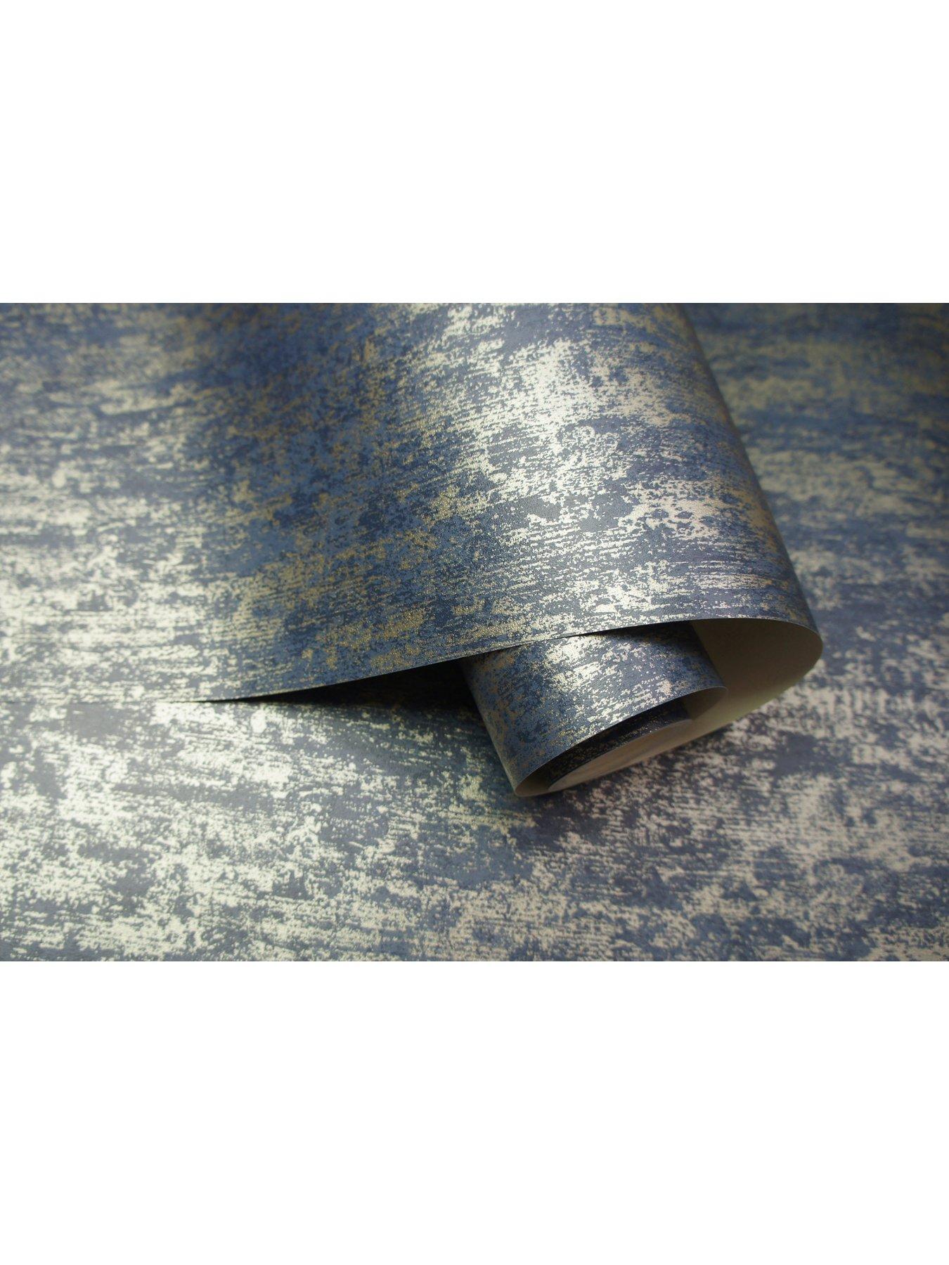 Image 5 of 5 of Holden Decor Industrial Texture Wallpaper - Navy