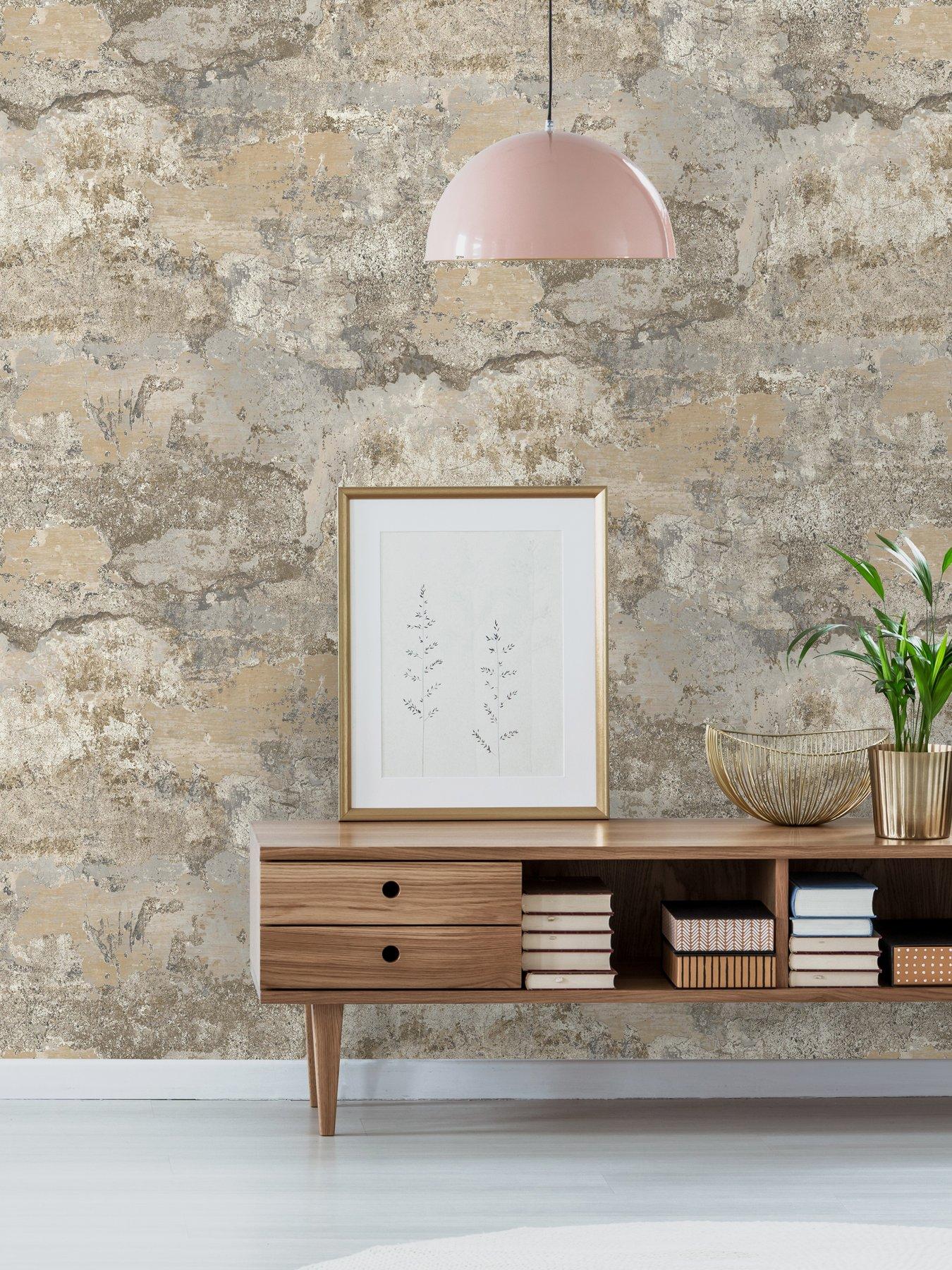 Image 1 of 5 of Holden Decor Concrete Texture Wallpaper - Natural