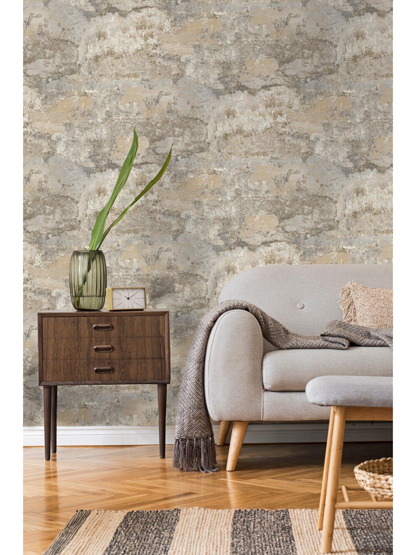 Image 4 of 5 of Holden Decor Concrete Texture Wallpaper - Natural