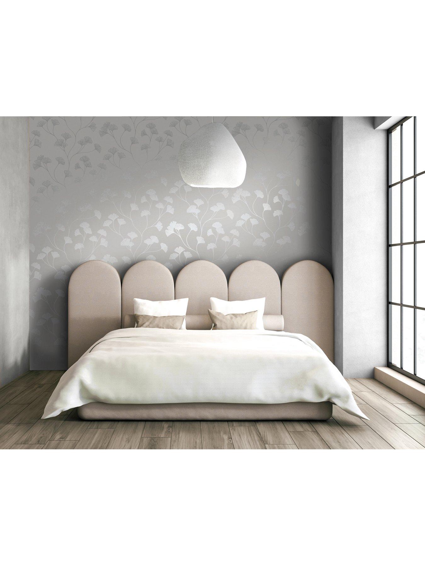 Image 4 of 5 of Holden Decor Glistening Ginkgo Wallpaper - Grey Silver