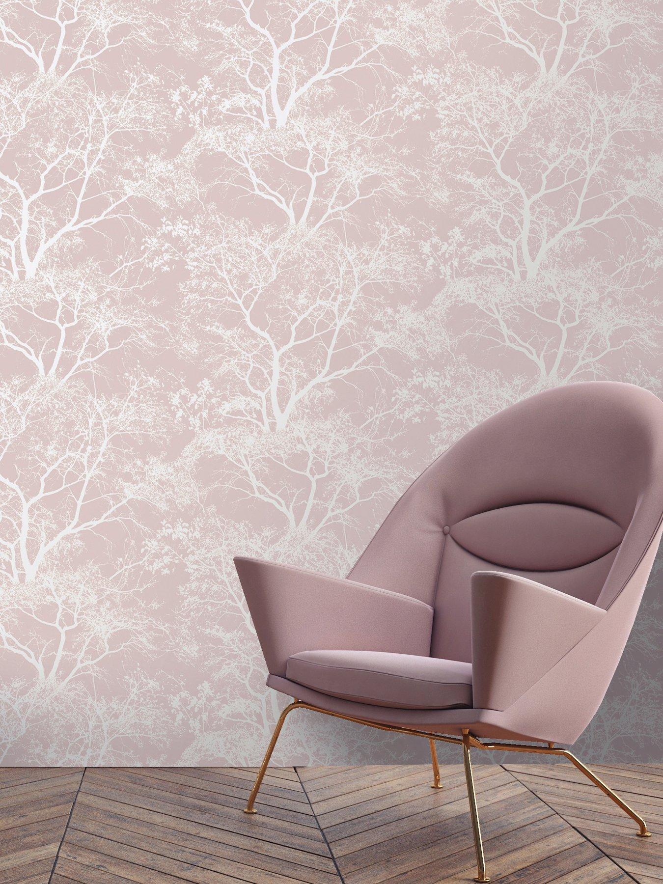 Holden Decor Whispering Trees Wallpaper - Dusky Pink