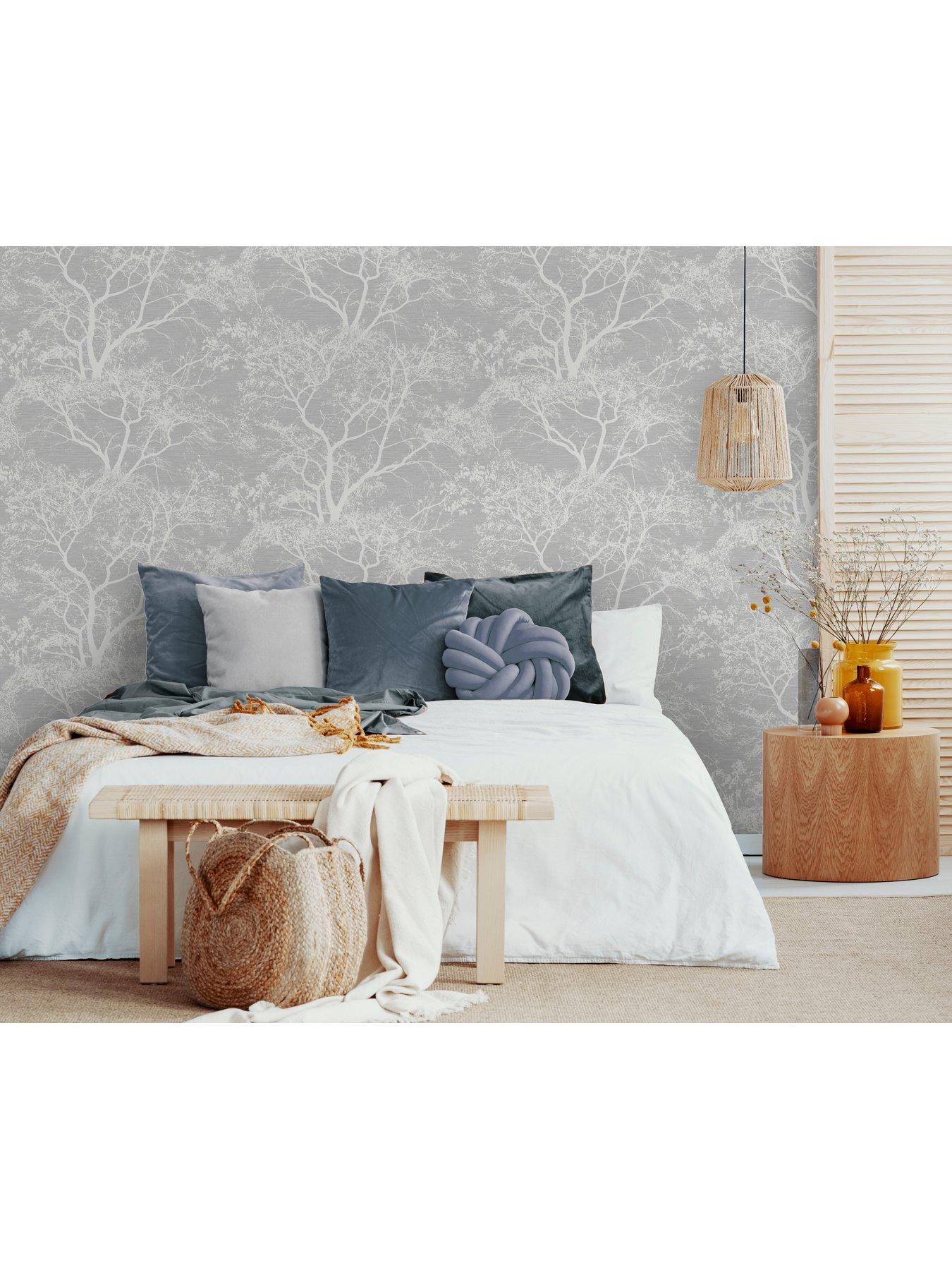 Image 3 of 5 of Holden Decor Whispering Trees Wallpaper - Grey