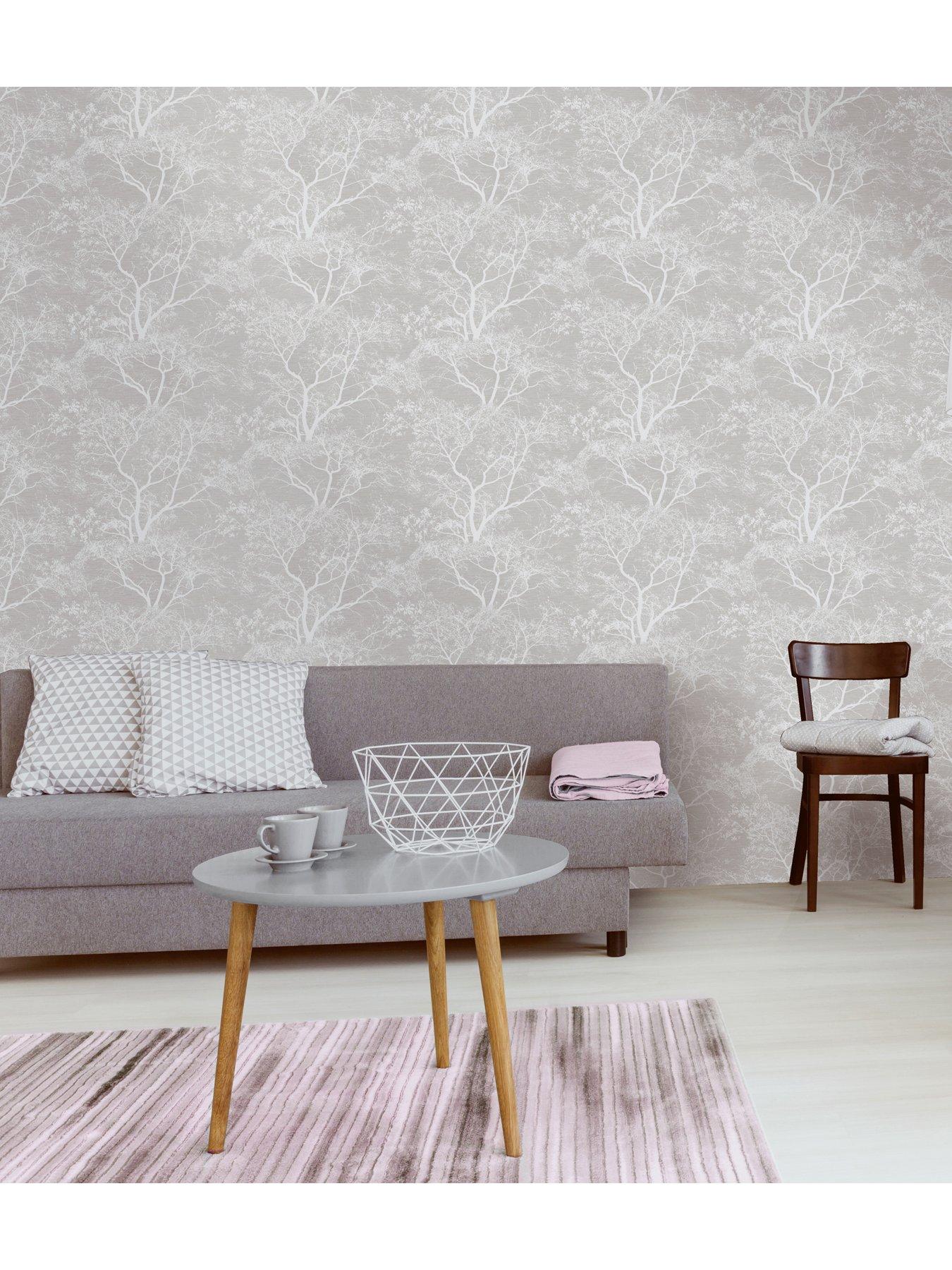Image 4 of 5 of Holden Decor Whispering Trees Wallpaper - Grey