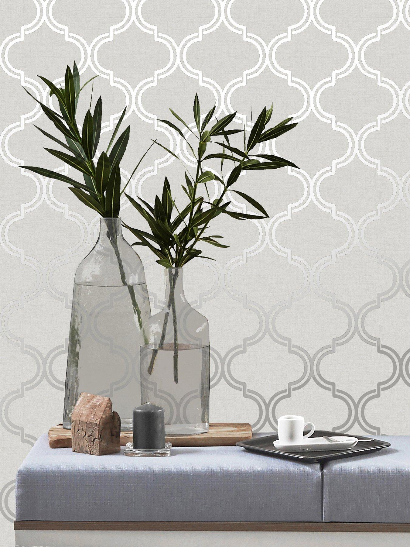 Holden Decor Glistening Geo Wallpaper – Grey/Silver