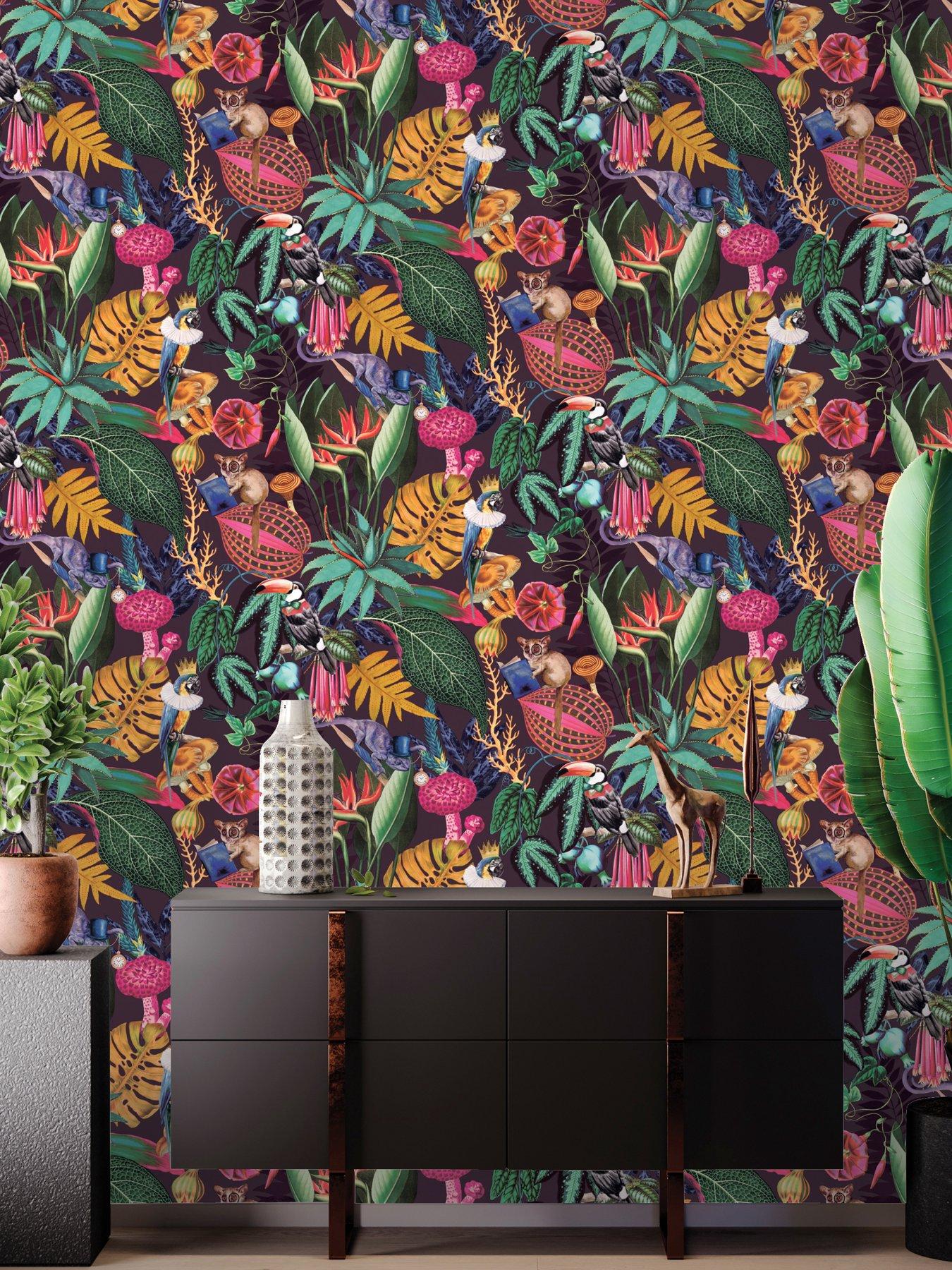 Image 1 of 5 of Holden Decor Wonderland Wallpaper in Plum