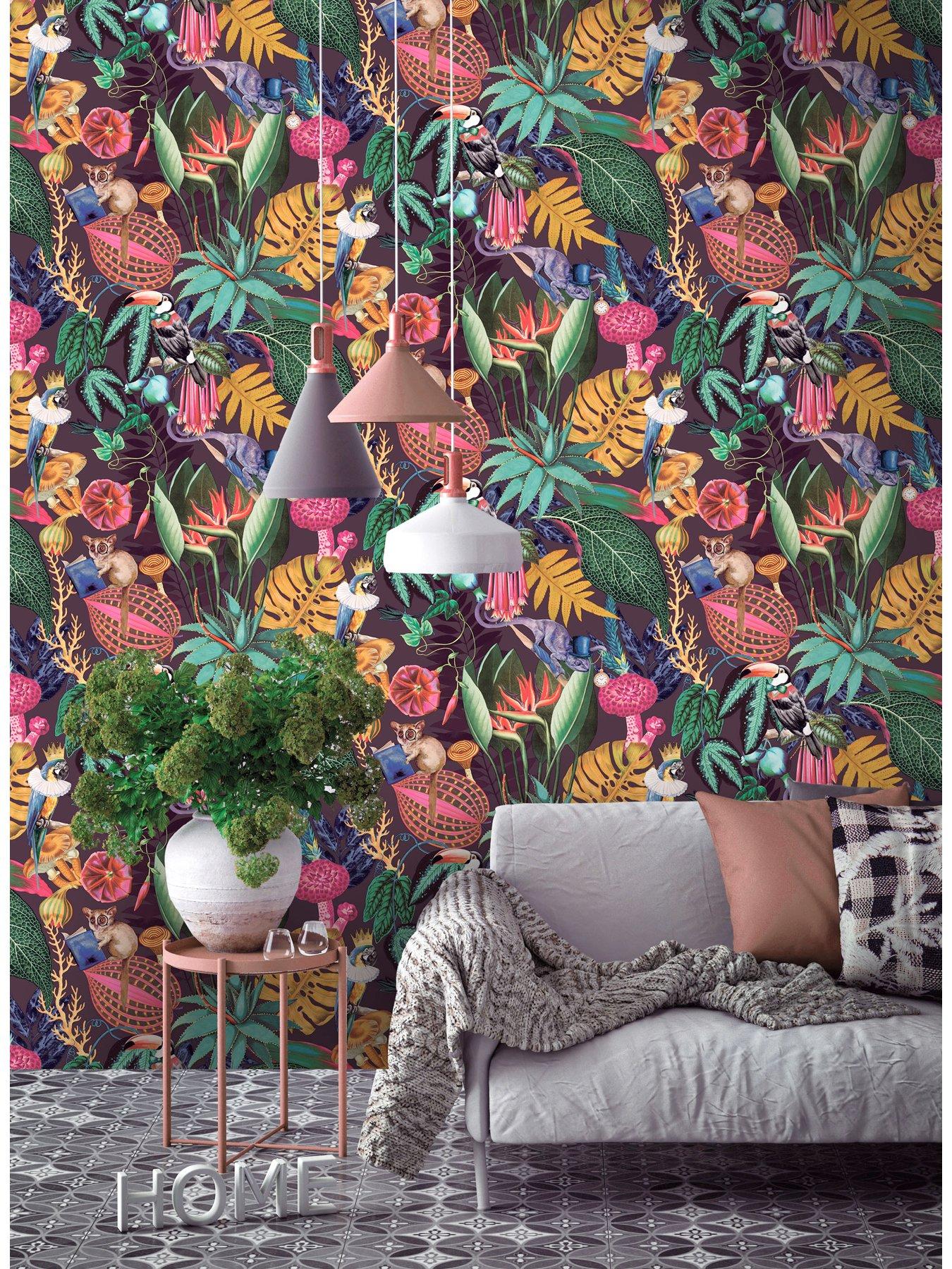 Image 3 of 5 of Holden Decor Wonderland Wallpaper in Plum
