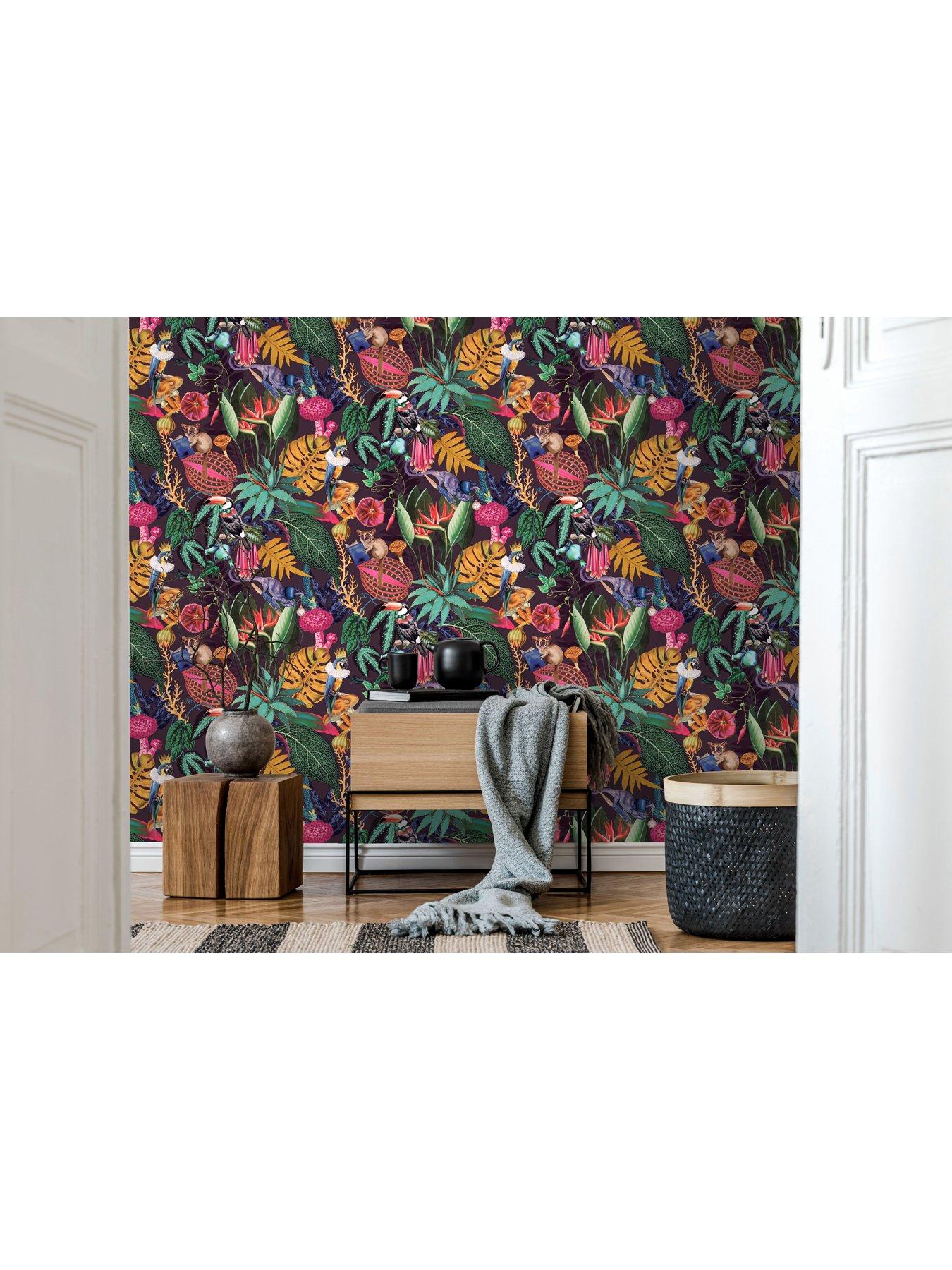 Image 4 of 5 of Holden Decor Wonderland Wallpaper in Plum