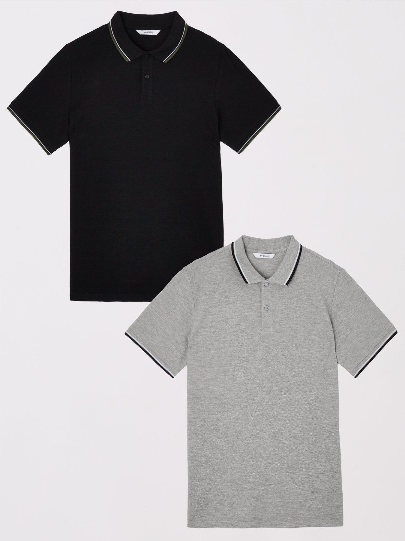Image 1 of 7 of The Very Collection Tipped Pique Polo Shirt (2 Pack)&nbsp;- Multi