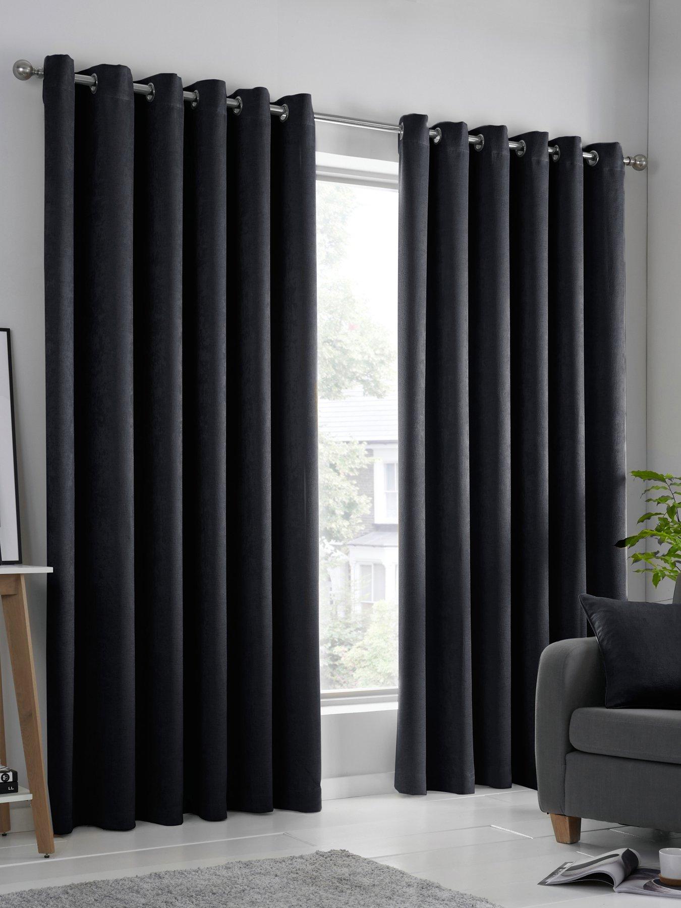 Image 1 of 4 of Fusion Strata Textured Dim Out Eyelet Curtains
