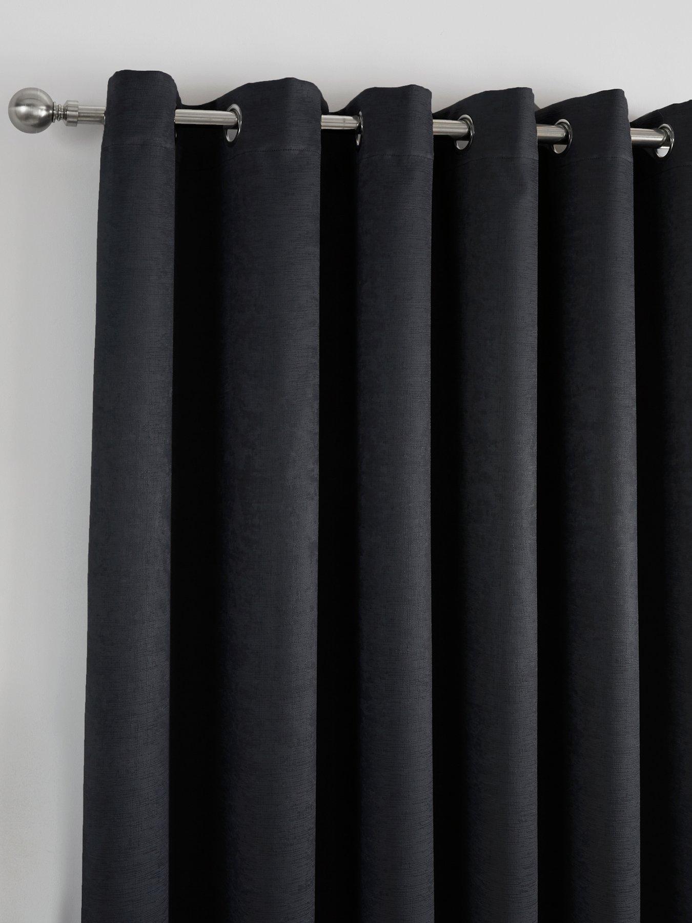 Image 2 of 4 of Fusion Strata Textured Dim Out Eyelet Curtains
