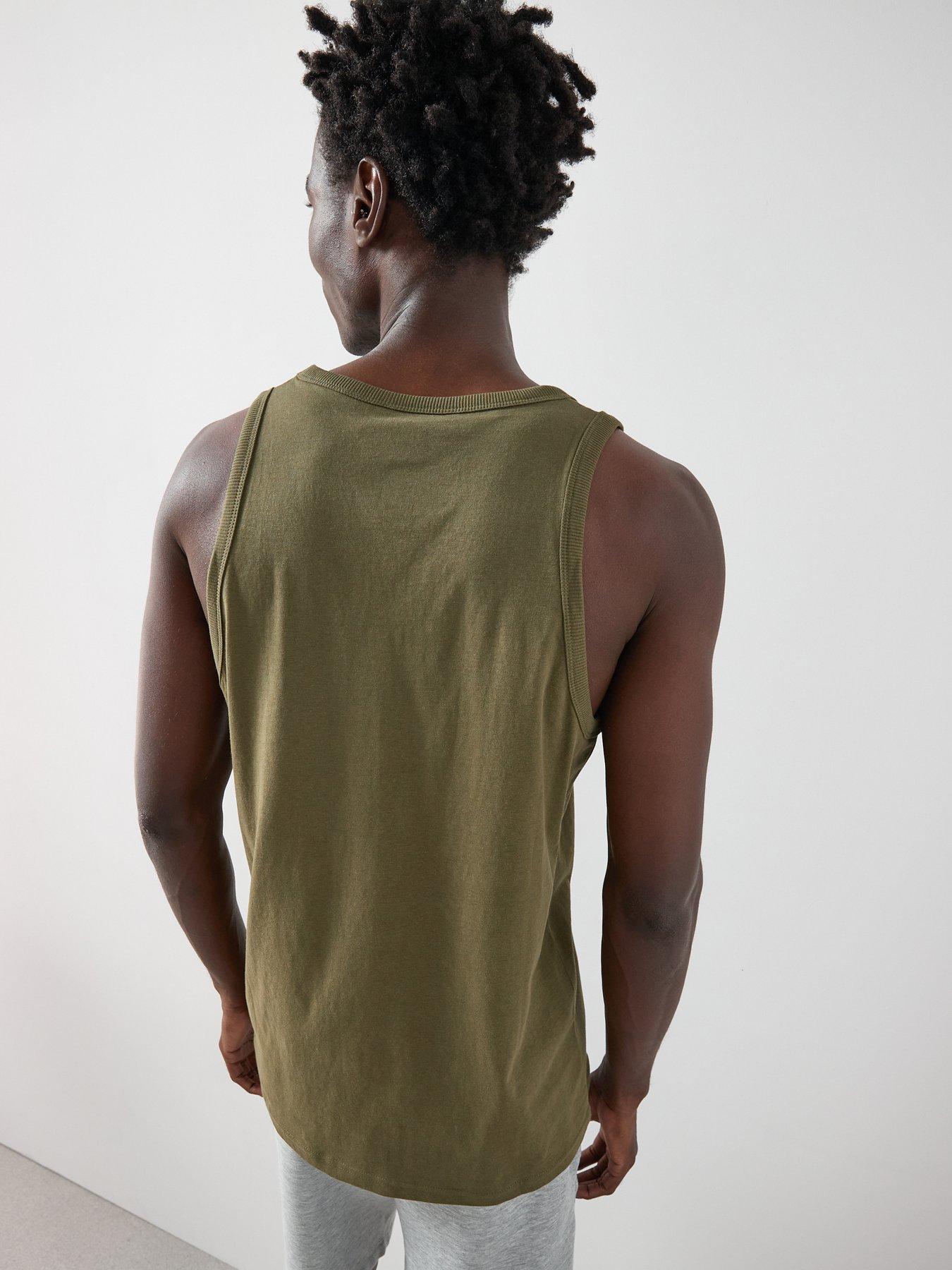 Image 2 of 6 of The Very Collection Pure Cotton Jersey Vest - Khaki