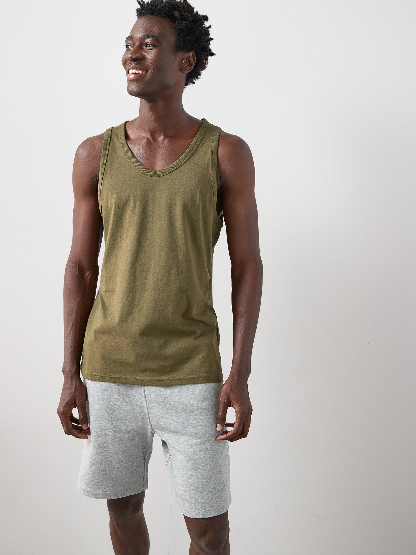 Image 5 of 6 of The Very Collection Pure Cotton Jersey Vest - Khaki