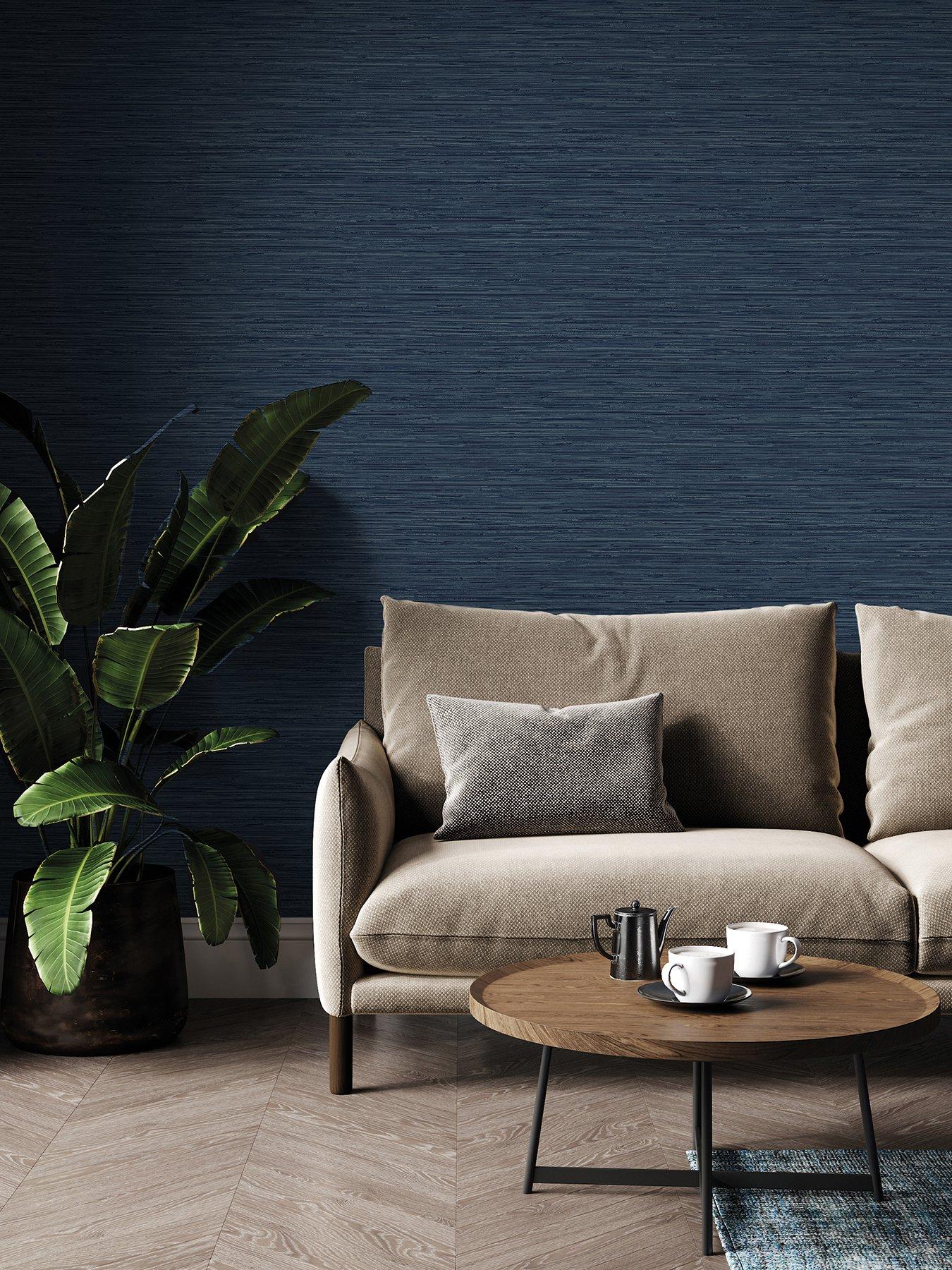 Image 1 of 6 of Superfresco Easy Serenity Plain Wallpaper - Navy