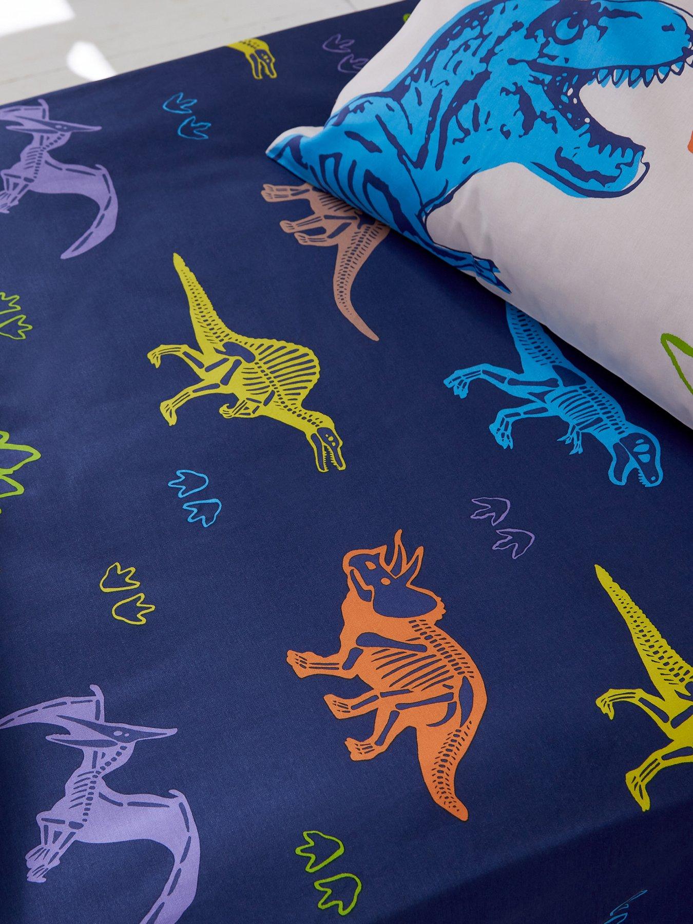 catherine-lansfield-prehistoric-dinosaurs-fitted-sheet-blue