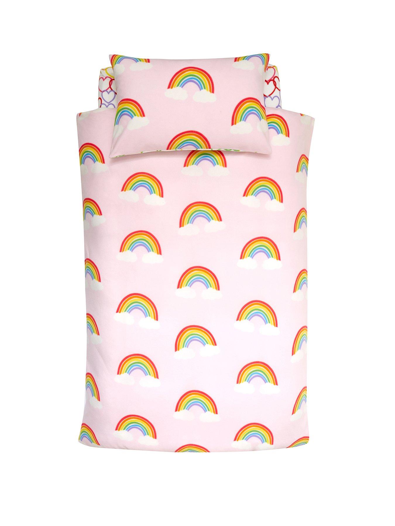 catherine-lansfield-rainbow-hearts-soft-cosy-fleece-duvet-cover-set-pinkstillFront