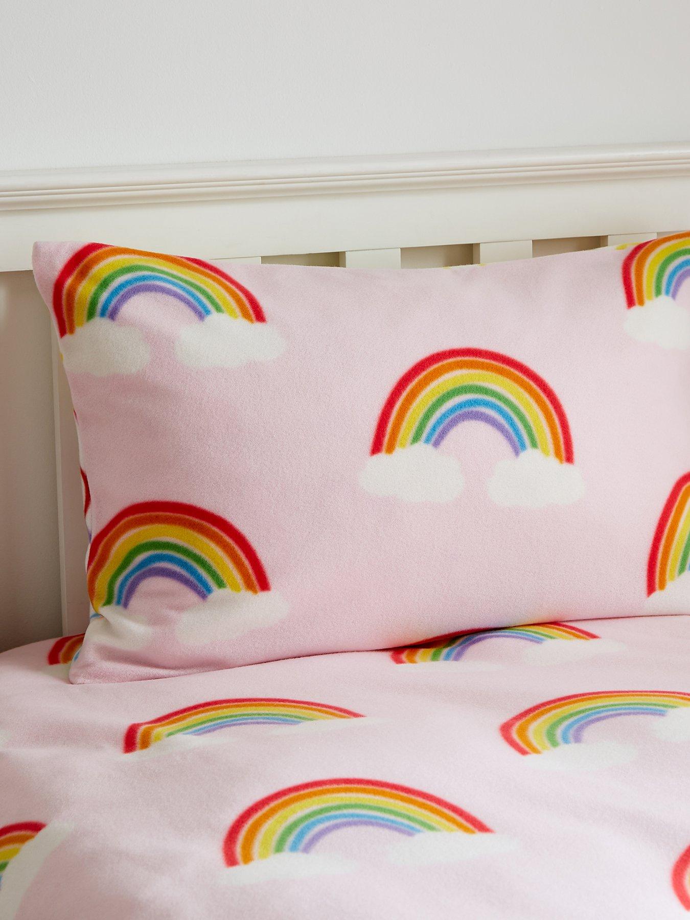 Catherine Lansfield Rainbow Hearts Soft Cosy Fleece Duvet Cover Set Pink Very Ireland