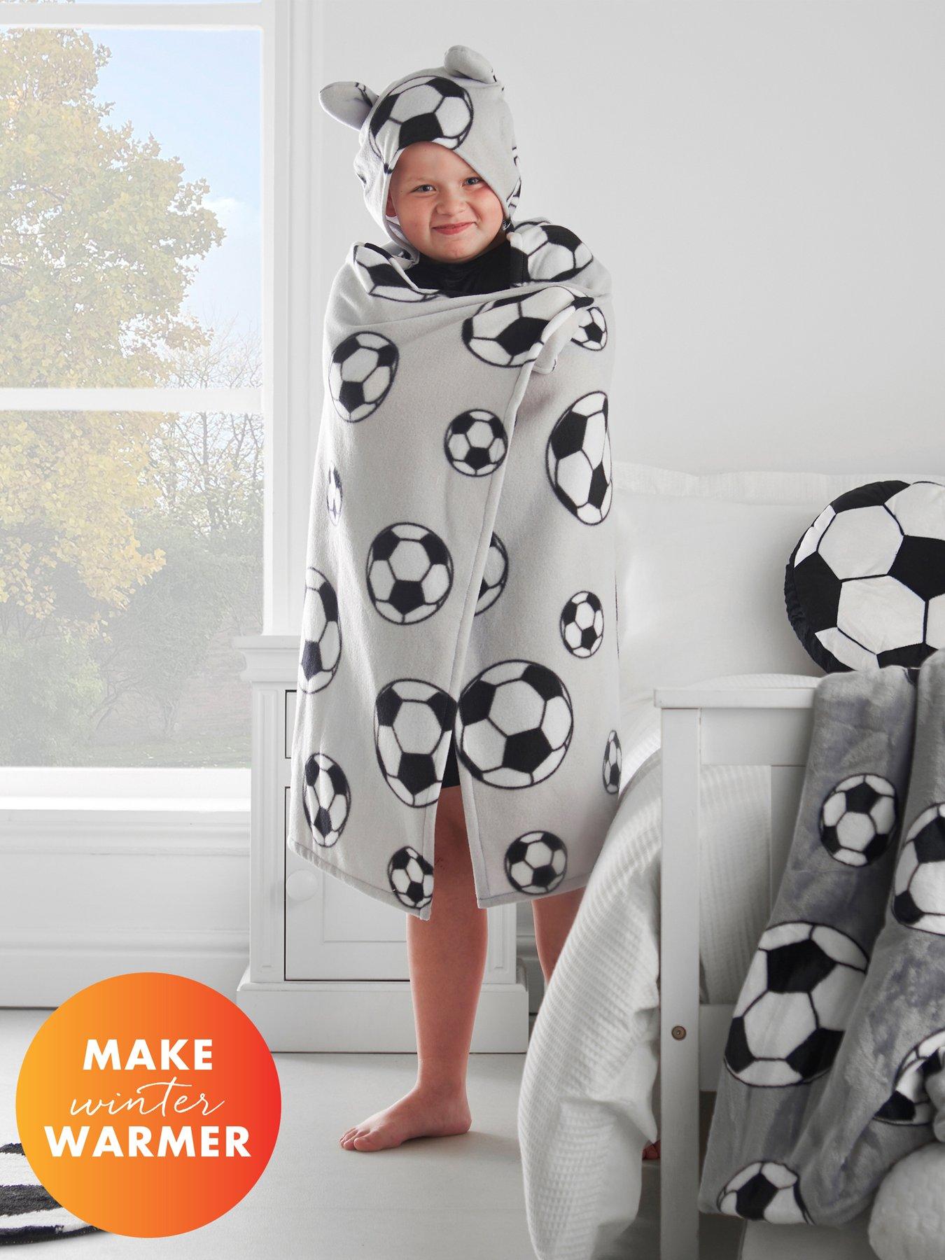 catherine-lansfield-football-soft-cosy-fleece-kids-grey-hooded-blanket