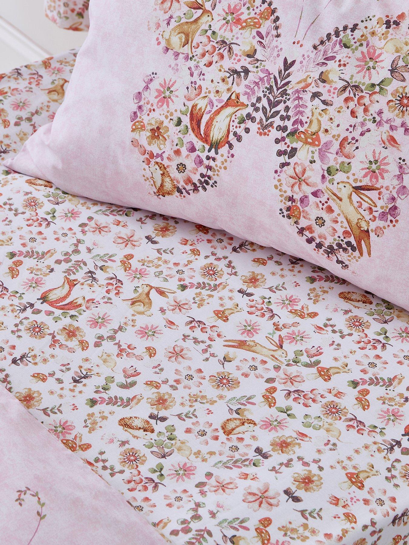 Image of Catherine Lansfield Enchanted Butterfly Fitted Sheet - Pink