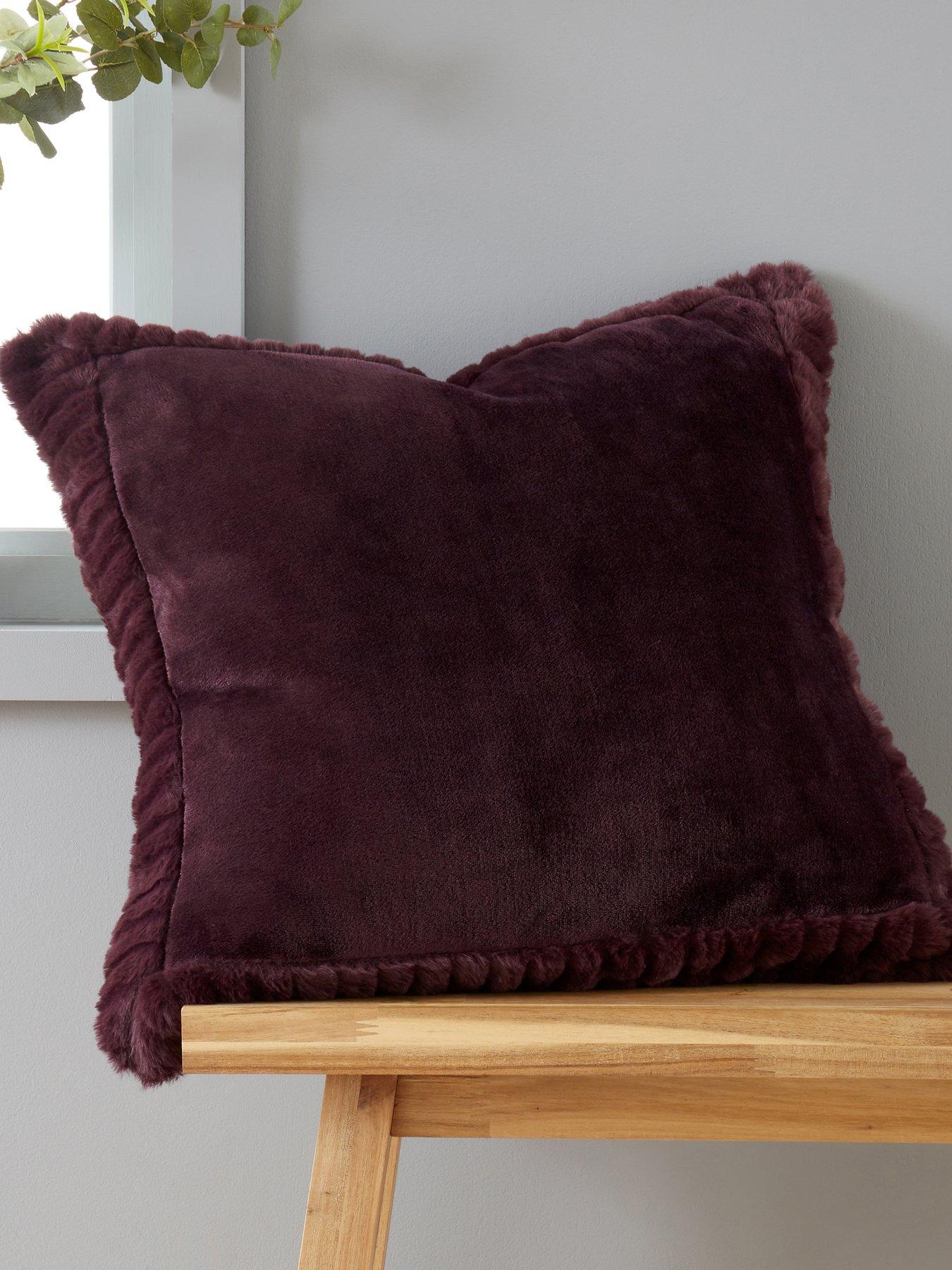 Catherine Lansfield Velvet  &  Faux Fur Cushion