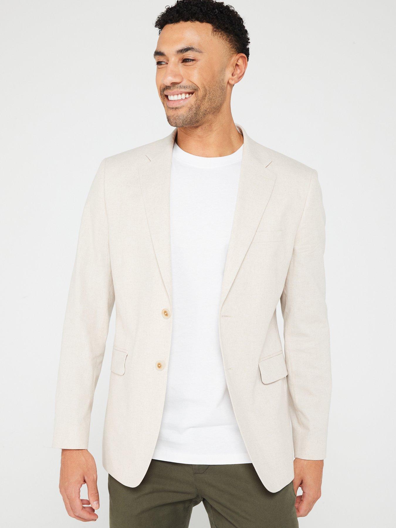 Image 1 of 6 of Very Man Linen Blazer - Stone