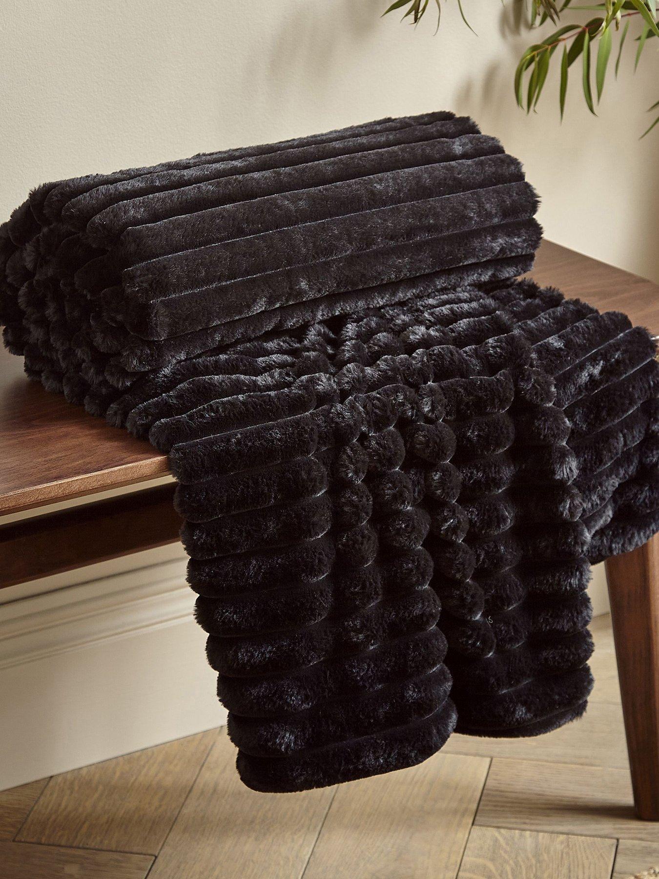 undefined Cosy Ribbed Throw - Natural