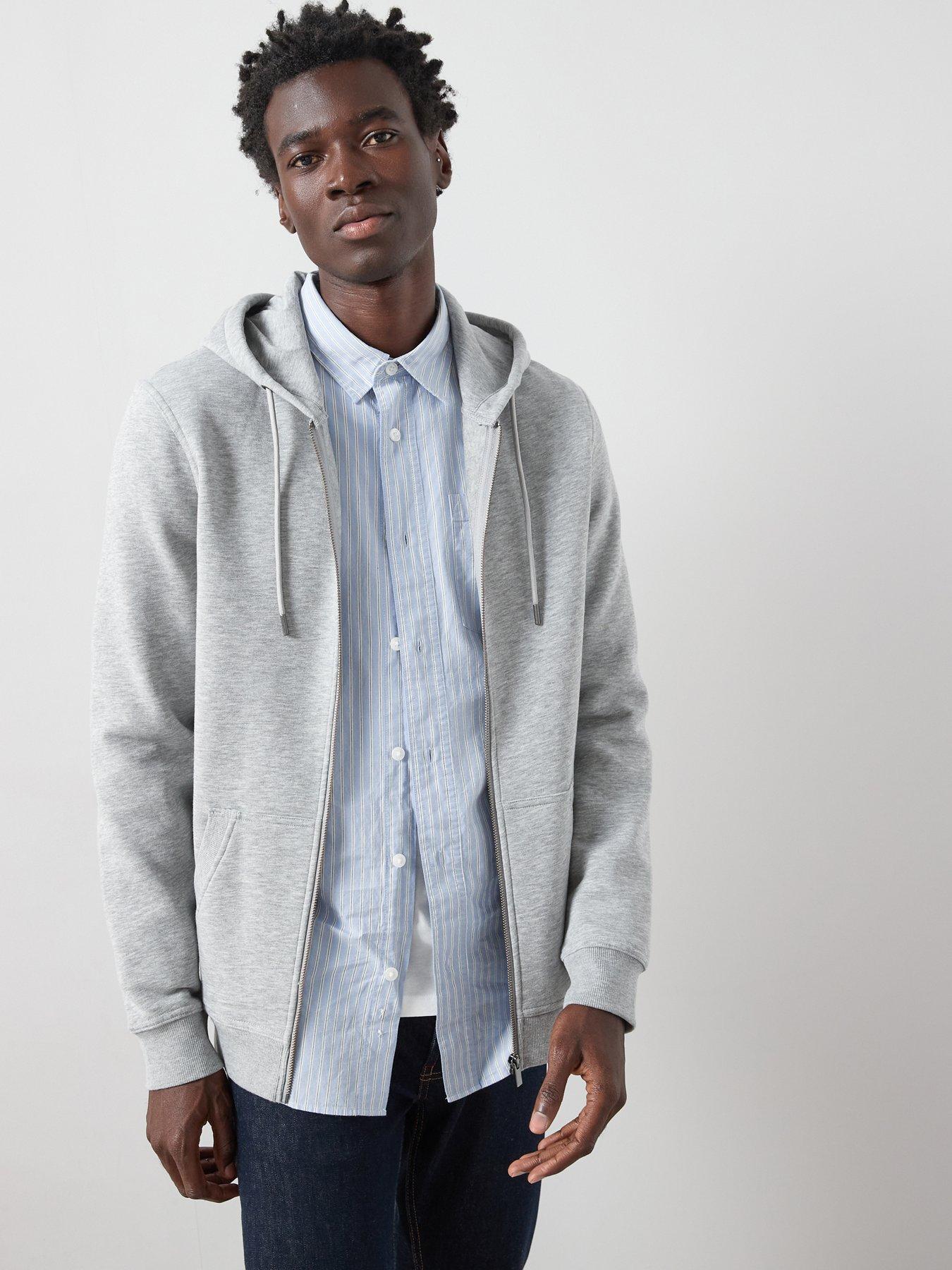 Image 1 of 6 of The Very Collection Essential Zip Through Hoody -&nbsp;Grey Marl