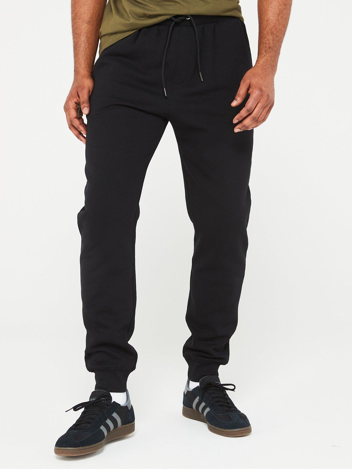 Black Basic Drawstring Joggers – AX Paris