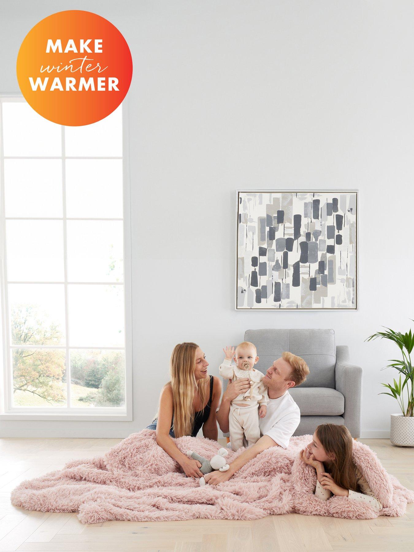 Catherine Lansfield Cuddly Large Family Cosy Throw - Cream