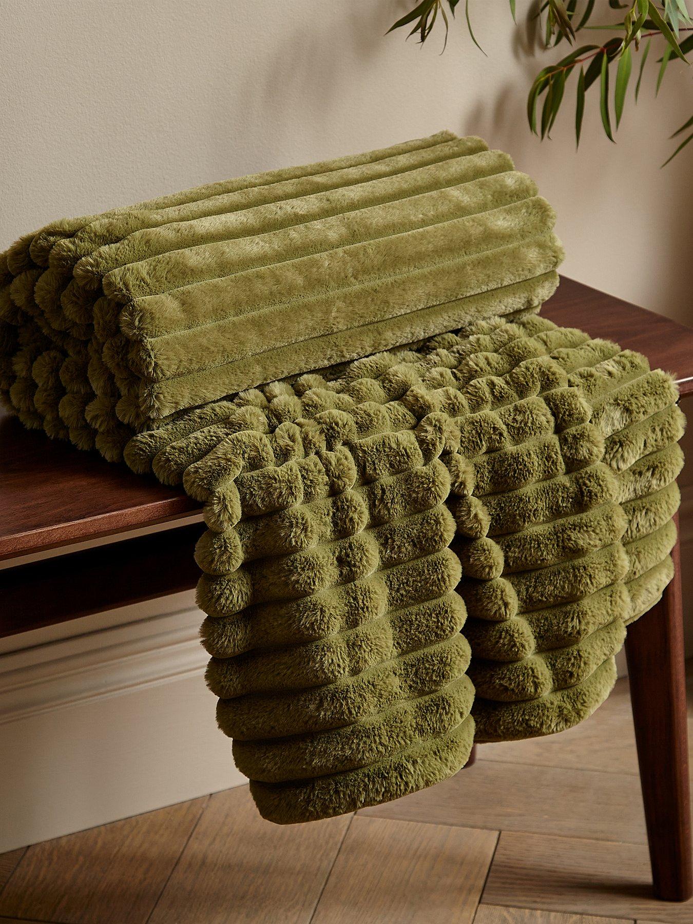 undefined Cosy Ribbed Throw - Natural