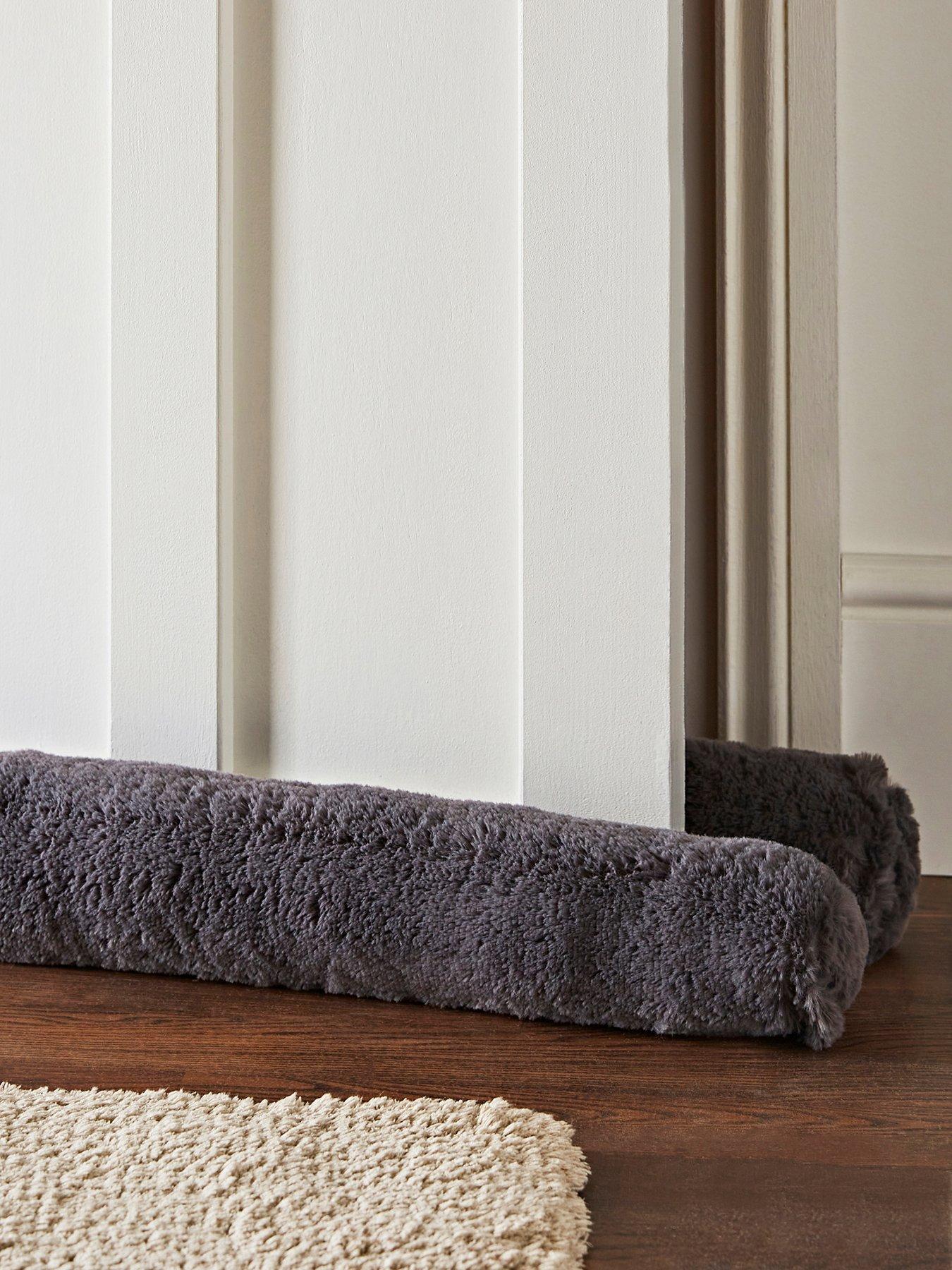 catherine-lansfield-faux-fur-soft-draught-excluder-charcoal