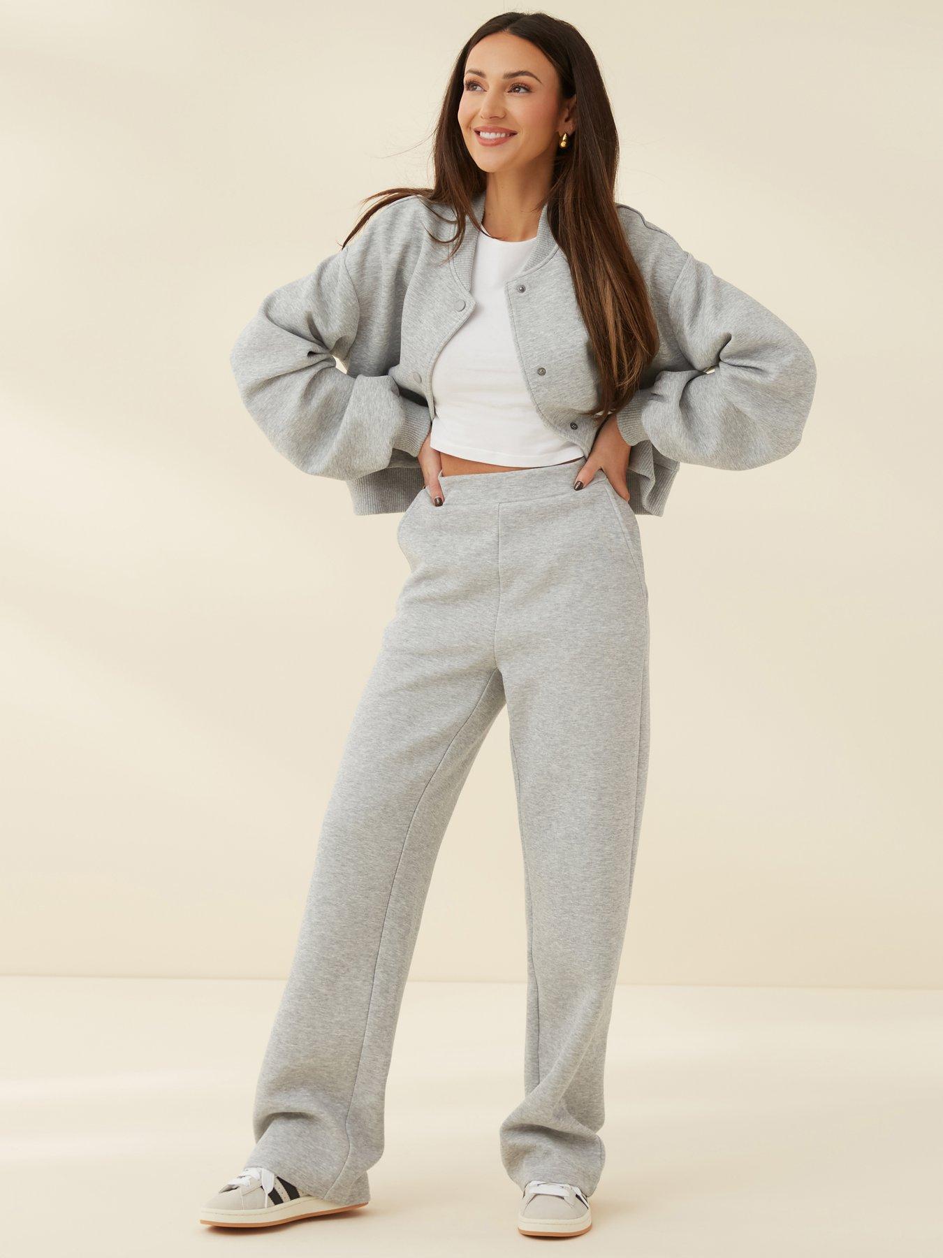 BELTED PLEATED PANTS - Gray marl