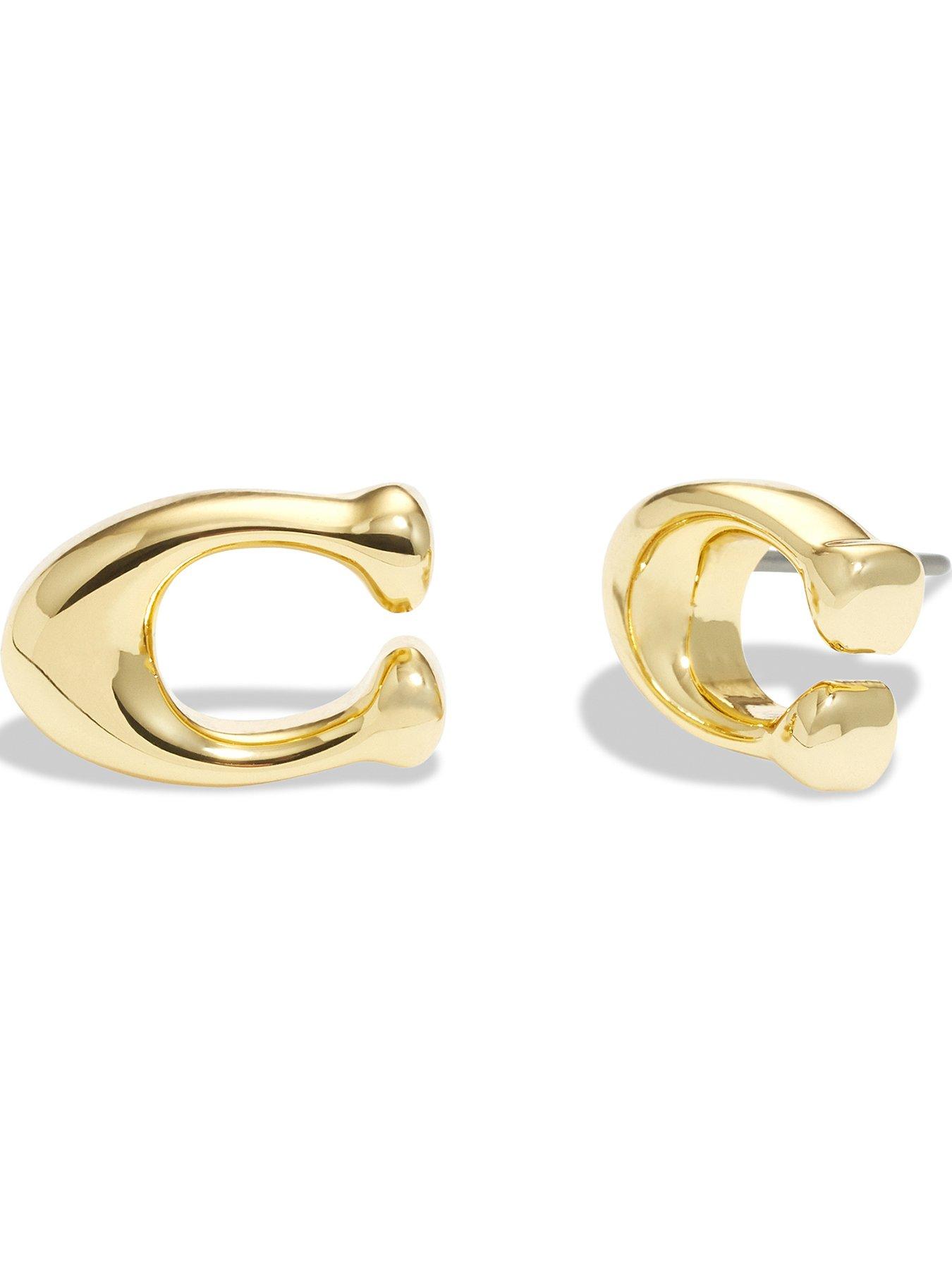 COACH Coach Bubble C Stud Earring - Shiny Gold