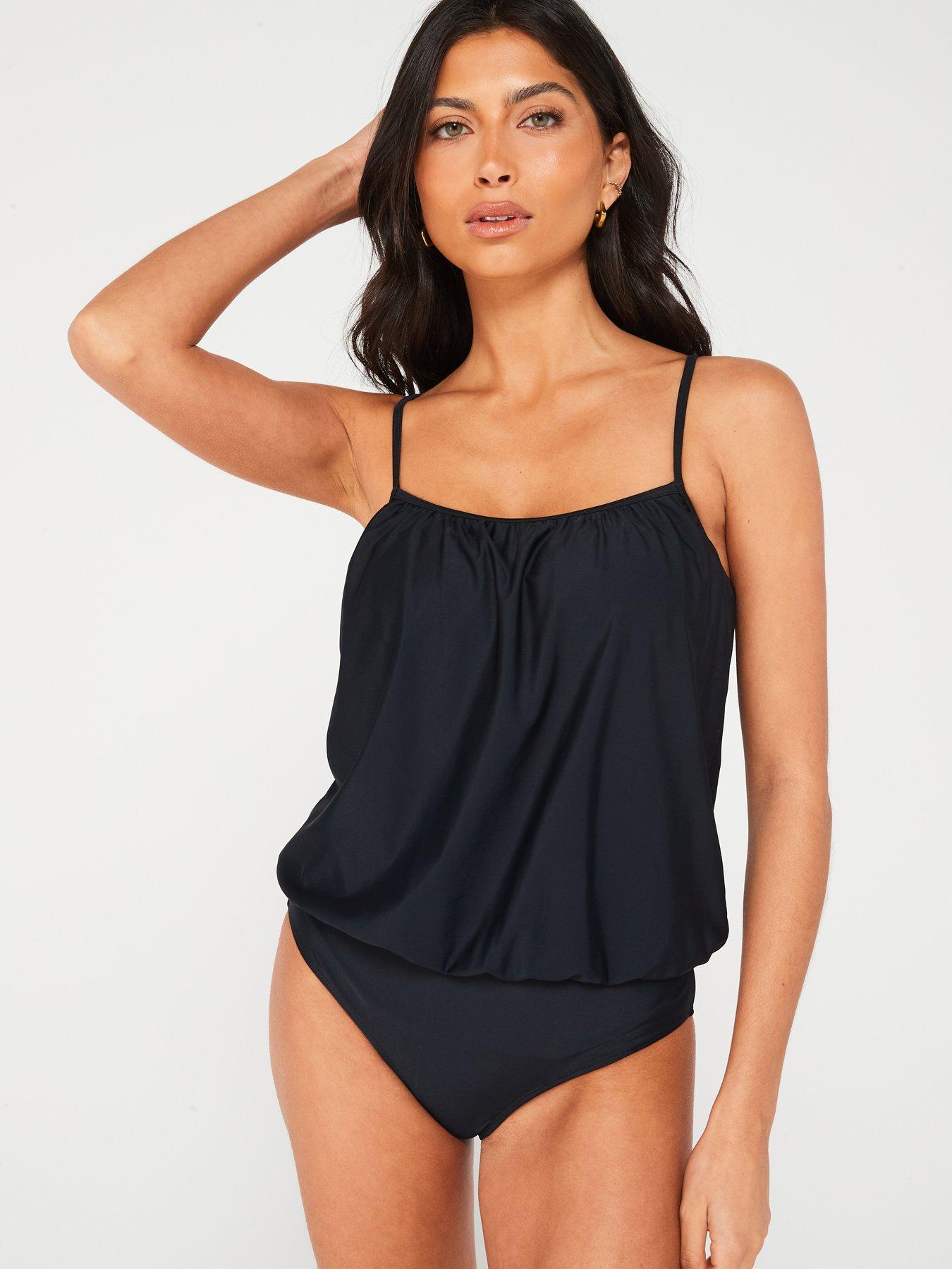 Image 3 of 6 of V by Very Blouson Swimsuit - Black