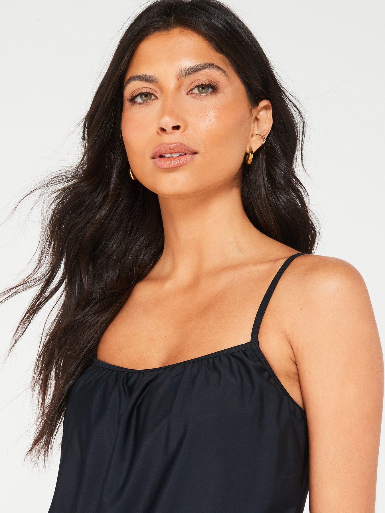 Image 4 of 6 of V by Very Blouson Swimsuit - Black