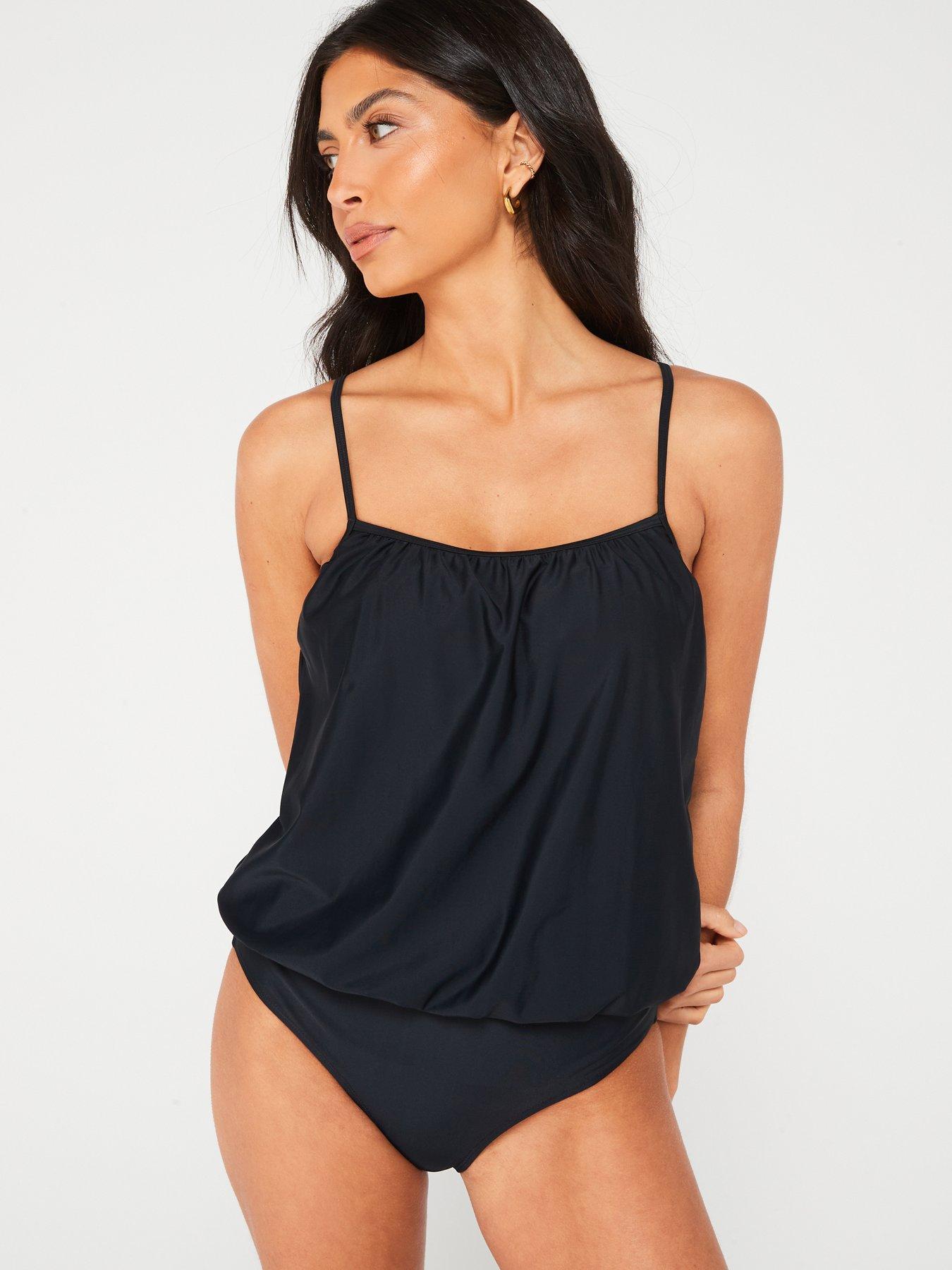 Image 6 of 6 of V by Very Blouson Swimsuit - Black