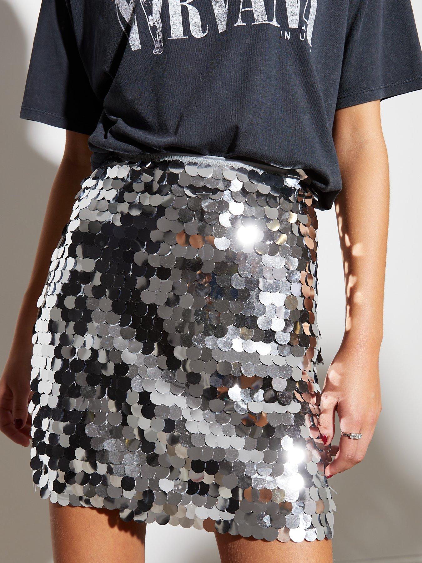 New Look Silver Sequin Mini Skirt Very Ireland