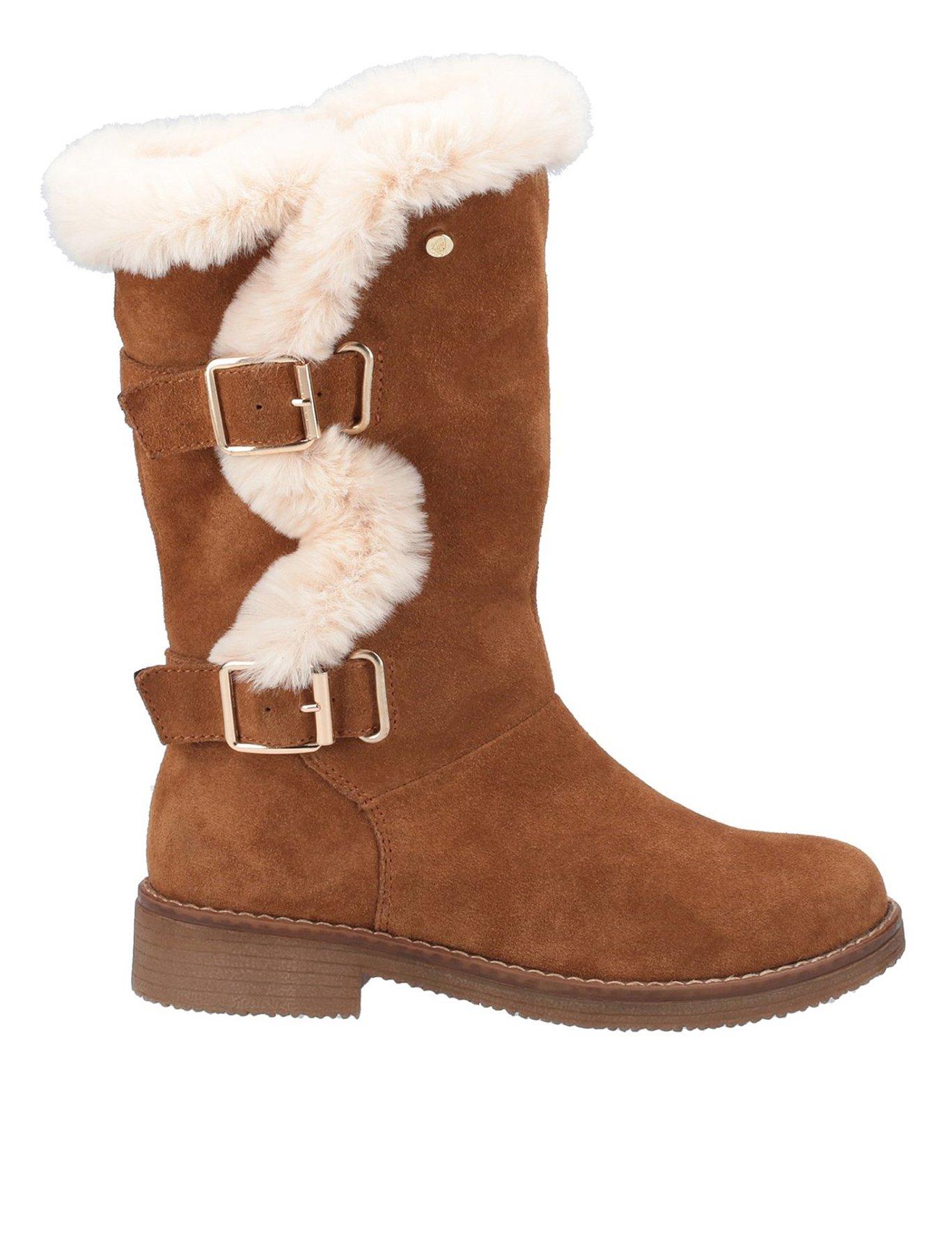 Hush Puppies Wide Fitting Megan Calf Boot - Tan