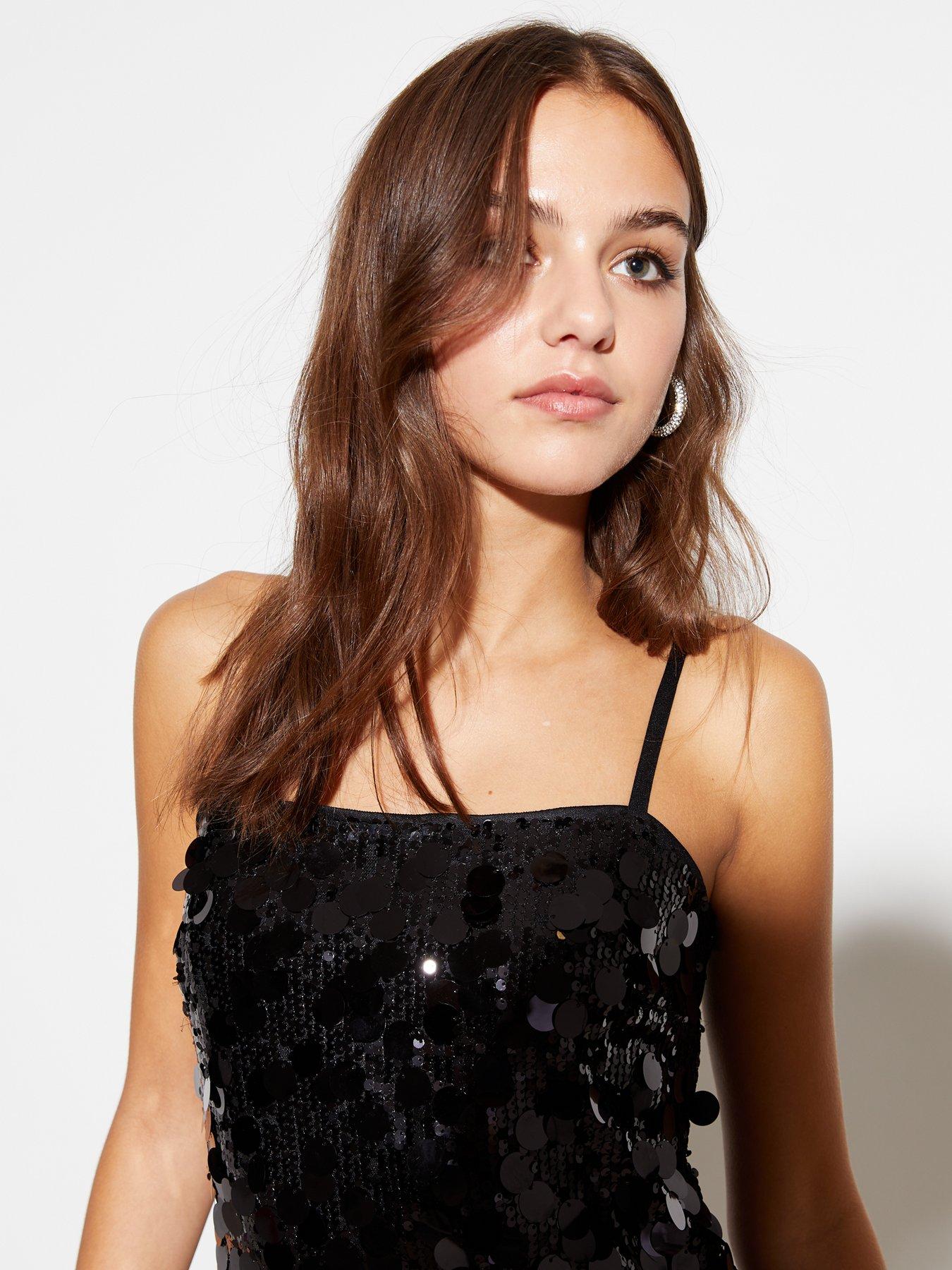 new-look-black-sequin-strappy-mini-dressoutfit