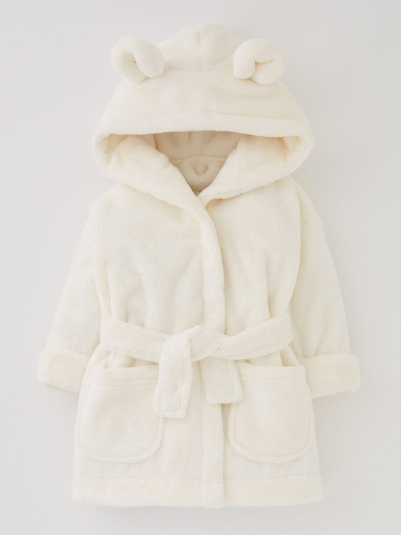 Image 1 of 4 of Mini V by Very Unisex L Lux Fleece Robe With Ears - Cream