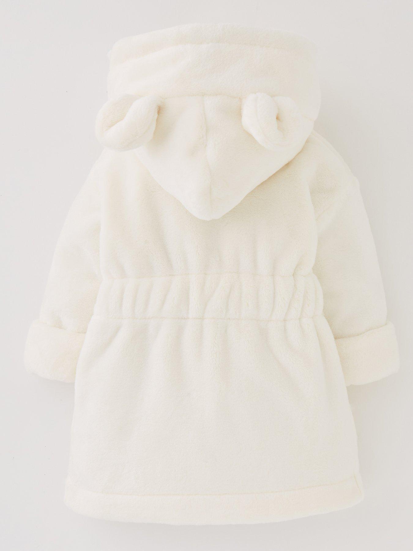 Image 2 of 4 of Mini V by Very Unisex L Lux Fleece Robe With Ears - Cream